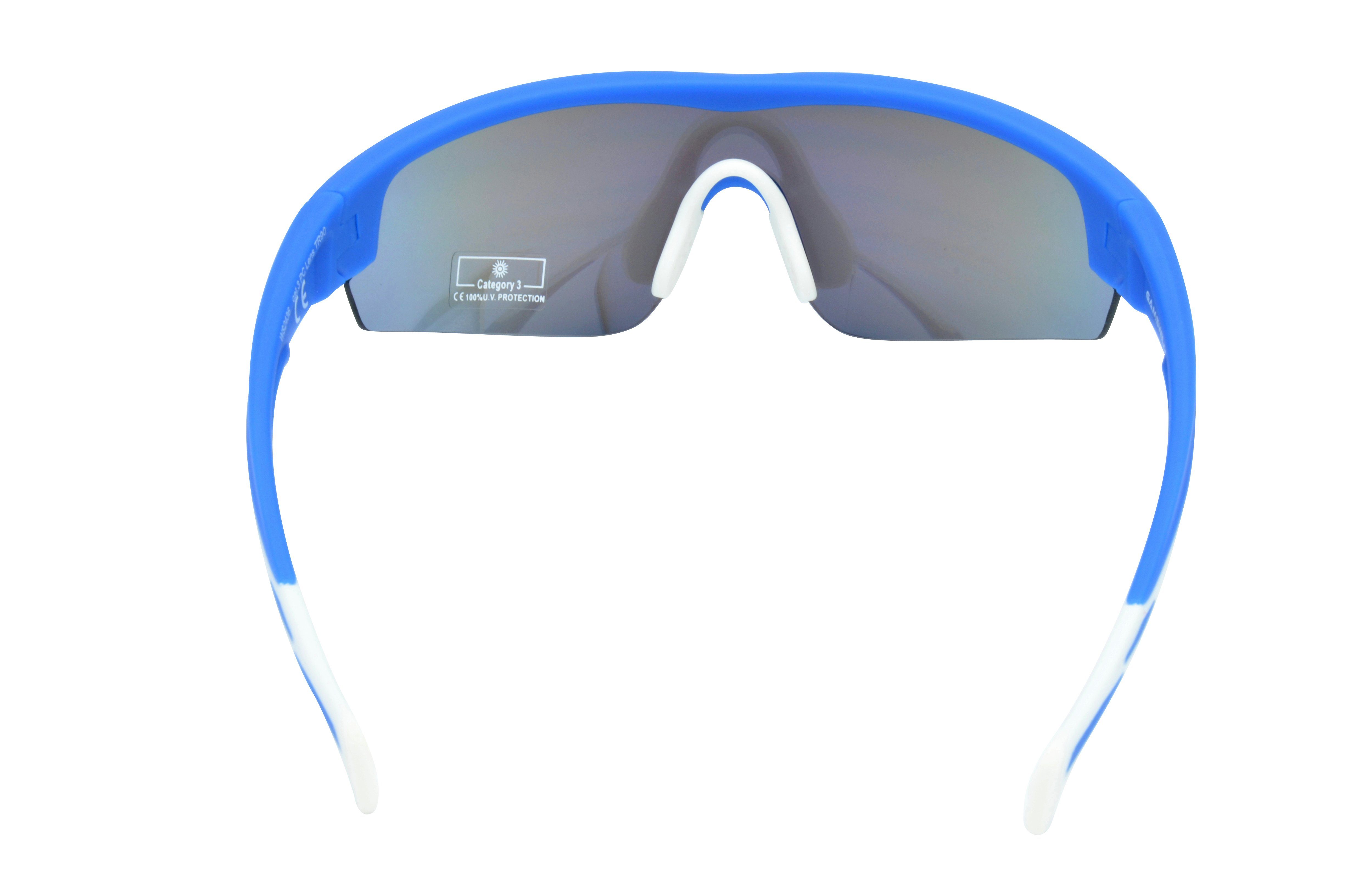 WS2436 Skibrille, blau, schwarz, Fahrradbrille weiß, Sportbrille Sonnenbrille Damen TR90 Herren Gamswild