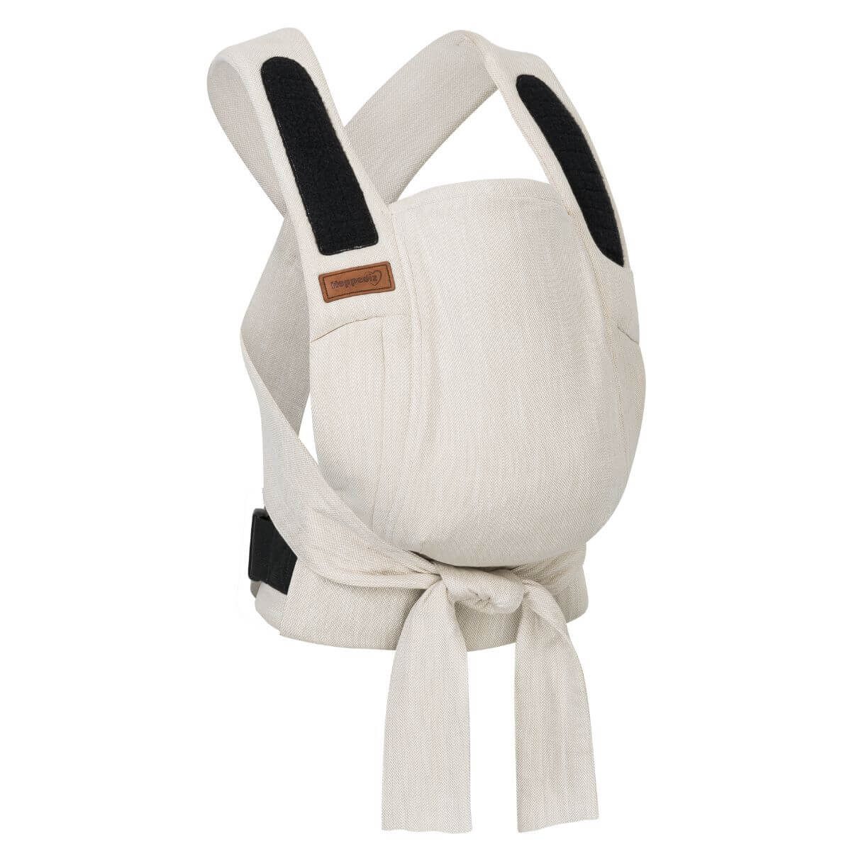 Hoppediz Babytrage Bondolino b.pure, Komforttrage ab Geburt (3 - 20 kg) Bauchtrage, Rückentrage & Hüfttrage