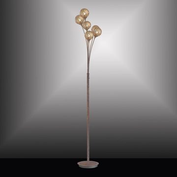 Paul Neuhaus Stehlampe Stehleuchte Greta aus Metall in Rostfarben 6xG9, keine Angabe, Leuchtmittel enthalten: Nein, warmweiss, Stehlampe, Standlampe
