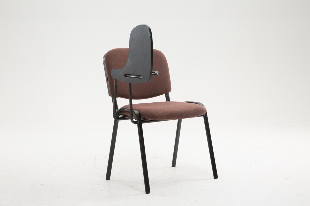 - Keen Stoff TPFLiving - (Besprechungsstuhl Metall mit Konferenzstuhl hochwertiger Gestell: - - Messestuhl), Warteraumstuhl braun schwarz Besucherstuhl Polsterung Sitzfläche: