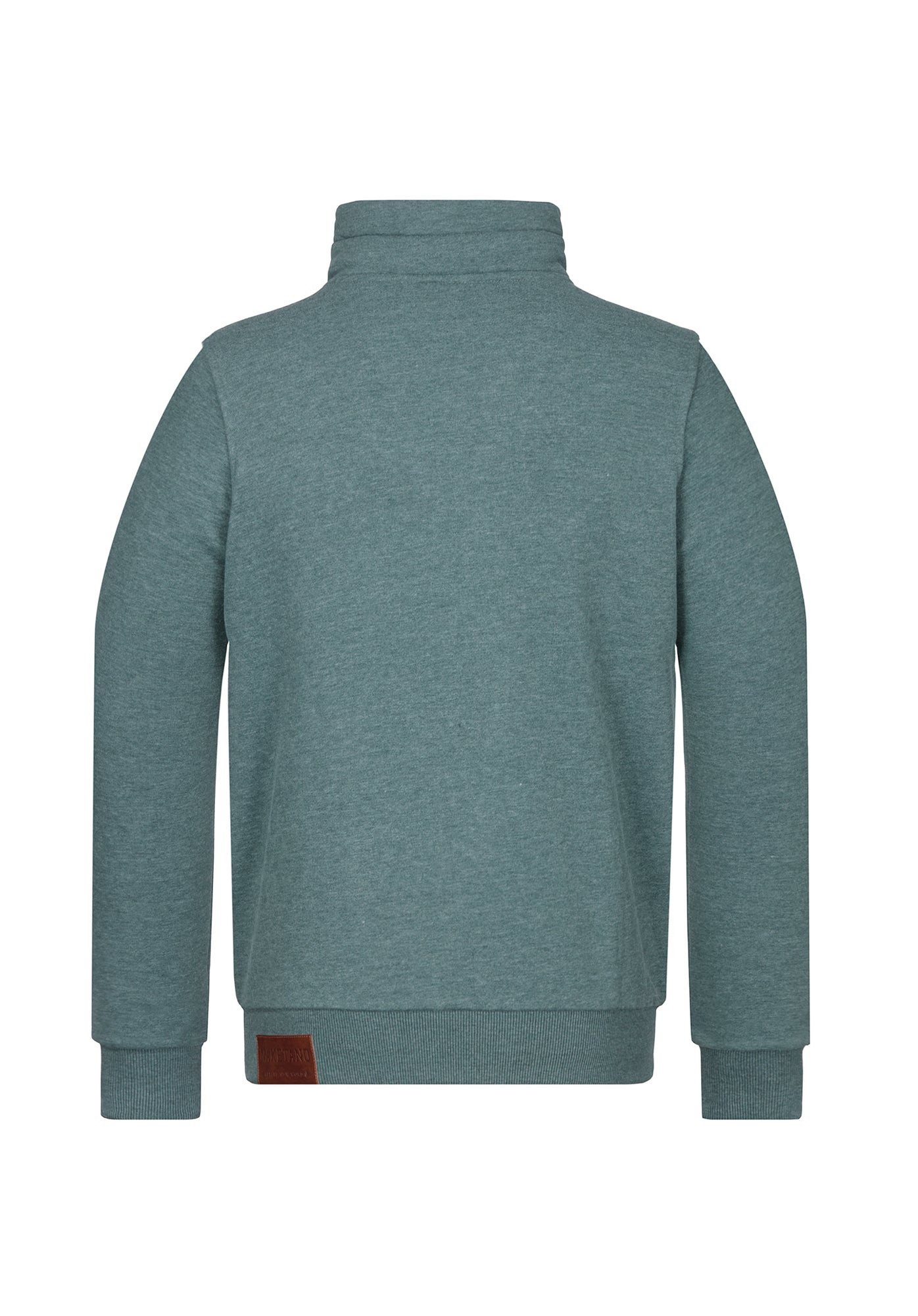 naketano Sweatjacke Herren hoher Stehkragen, Reißverschluss, Eingrifftaschen, meliert Rippbündchen, Kordelzug, Logo-Patch, Regular Fit, casual, Streetwear