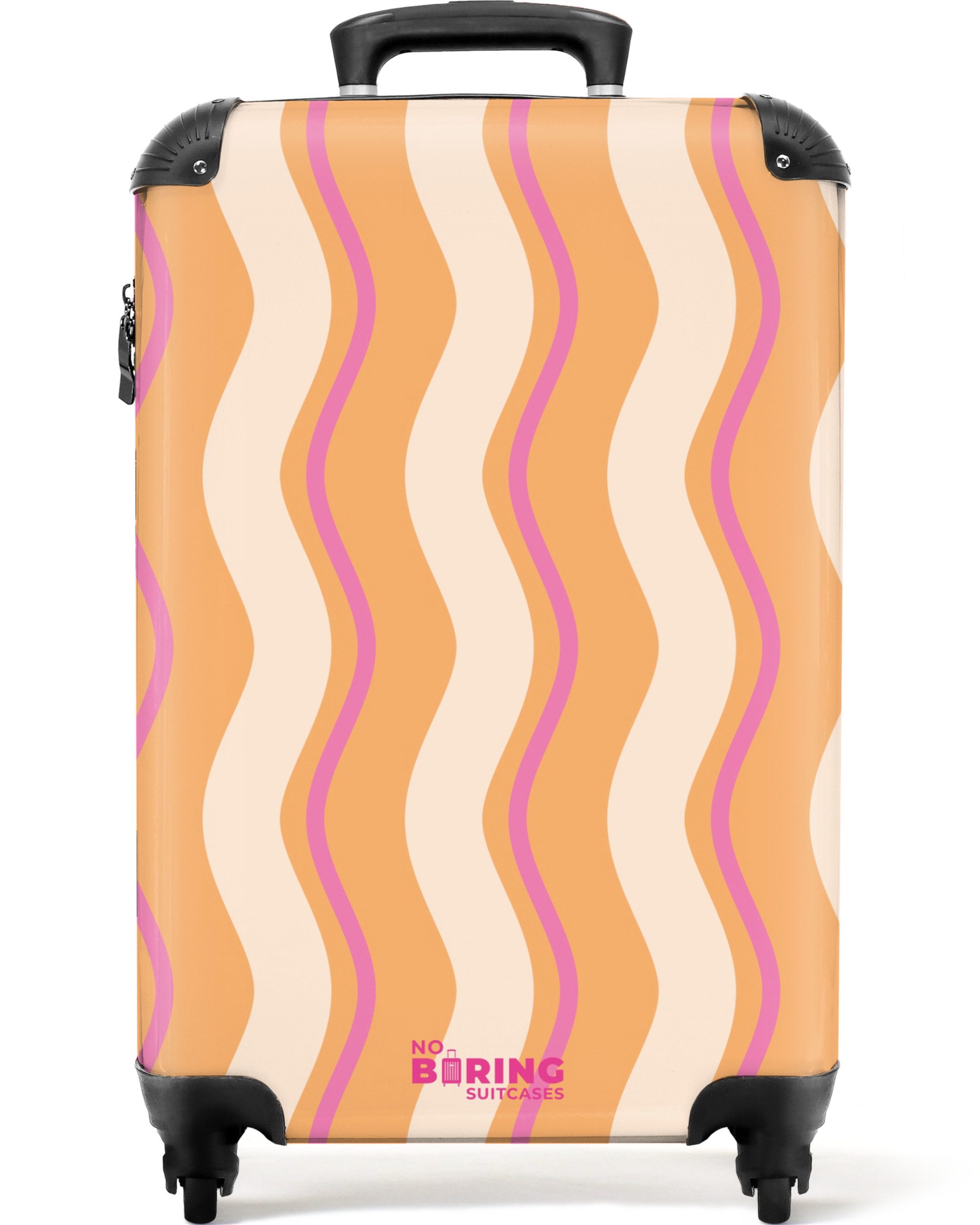 NoBoringSuitcases.com© Hartschalen-Trolley Wellenförmige Streifen in Orange günstig online kaufen