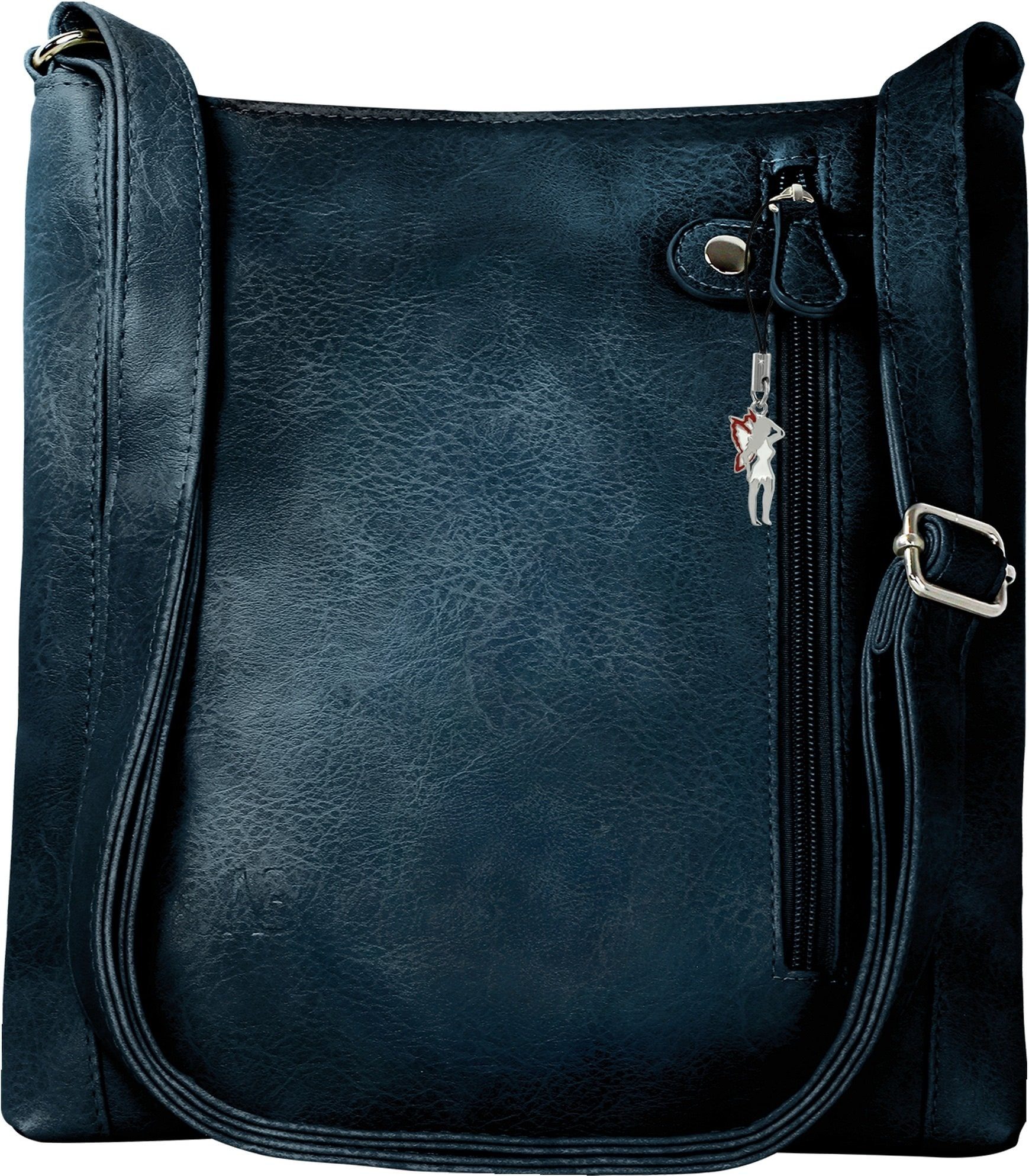 New Bags Handtasche New Bags Handtasche Umhängetasche blau (Handtasche),  Damen Tasche in navy, ca. 27,5cm Breite, halbrund