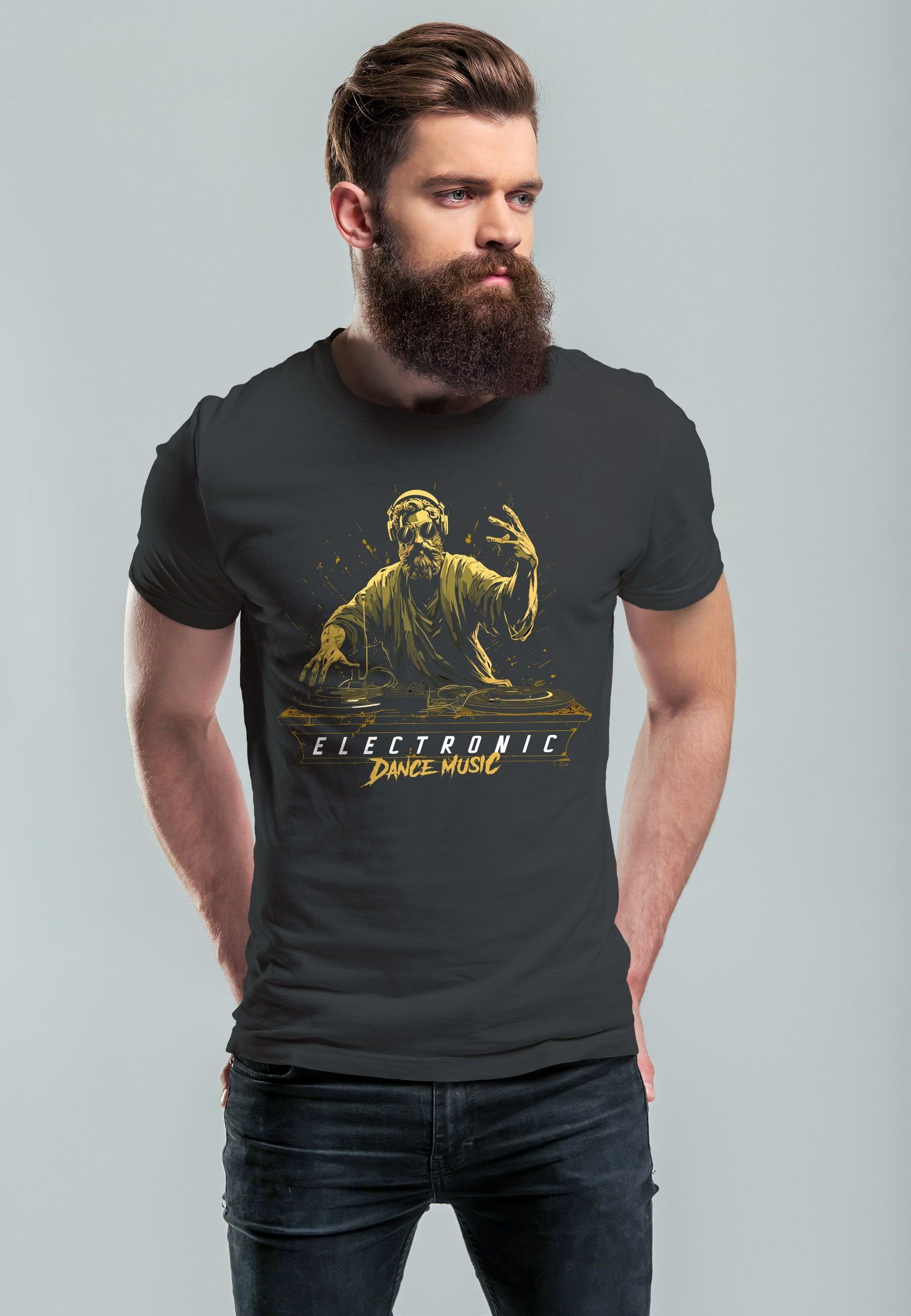Neverless Print-Shirt Herren T-Shirt Eletronic Dance günstig online kaufen