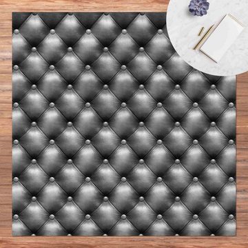 Teppich Vinyl Wohnzimmer Schlafzimmer Flur Küche Muster modern, Bilderdepot24, quadratisch - schwarz glatt, nass wischbar (Küche, Tierhaare) - Saugroboter & Bodenheizung geeignet