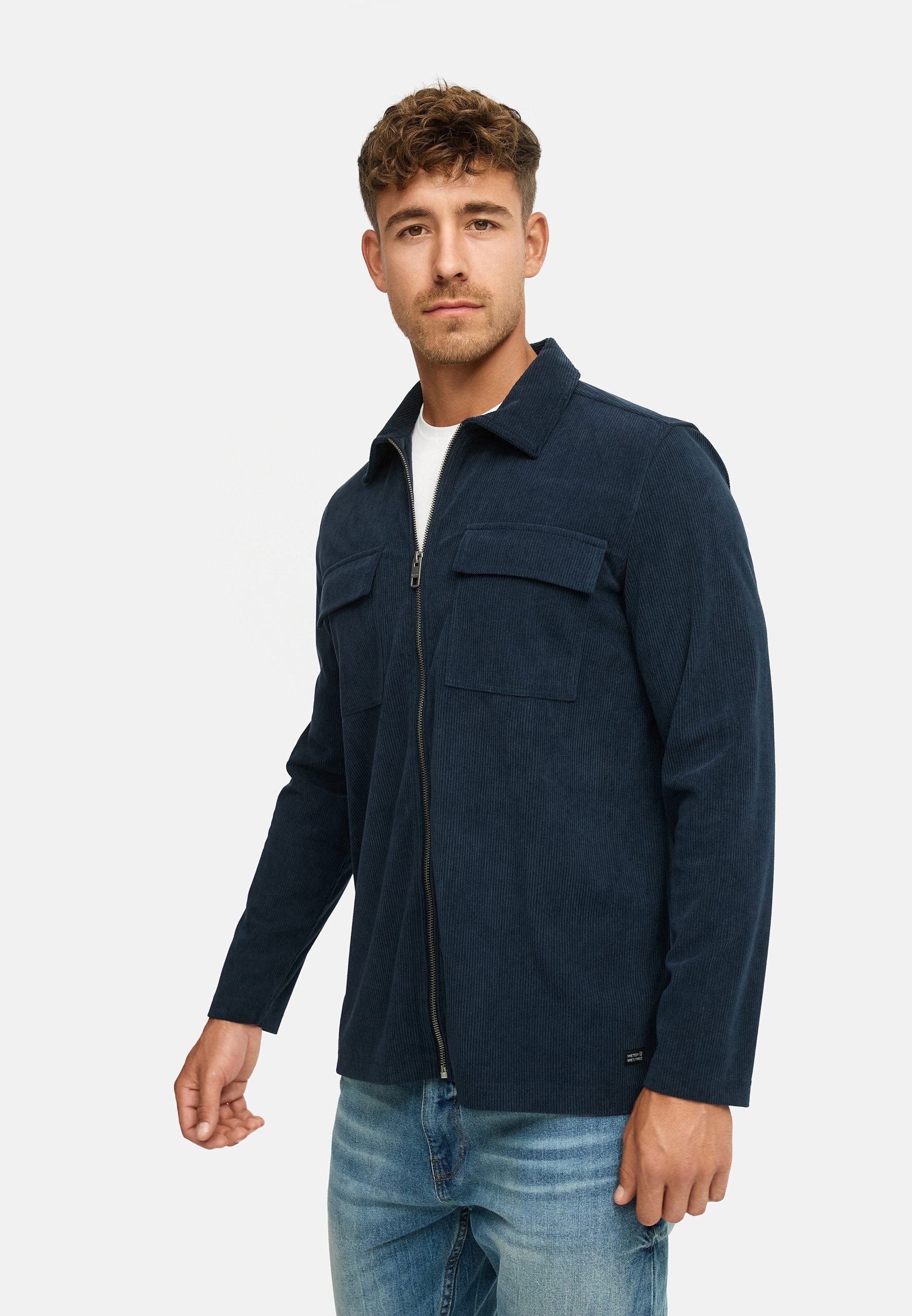 INDICODE Langarmhemd Herren INNemoto Zip Herrenhemd Langarm Leichtes Zip-Hemd mit Brusttaschen – Bild 3 von 5