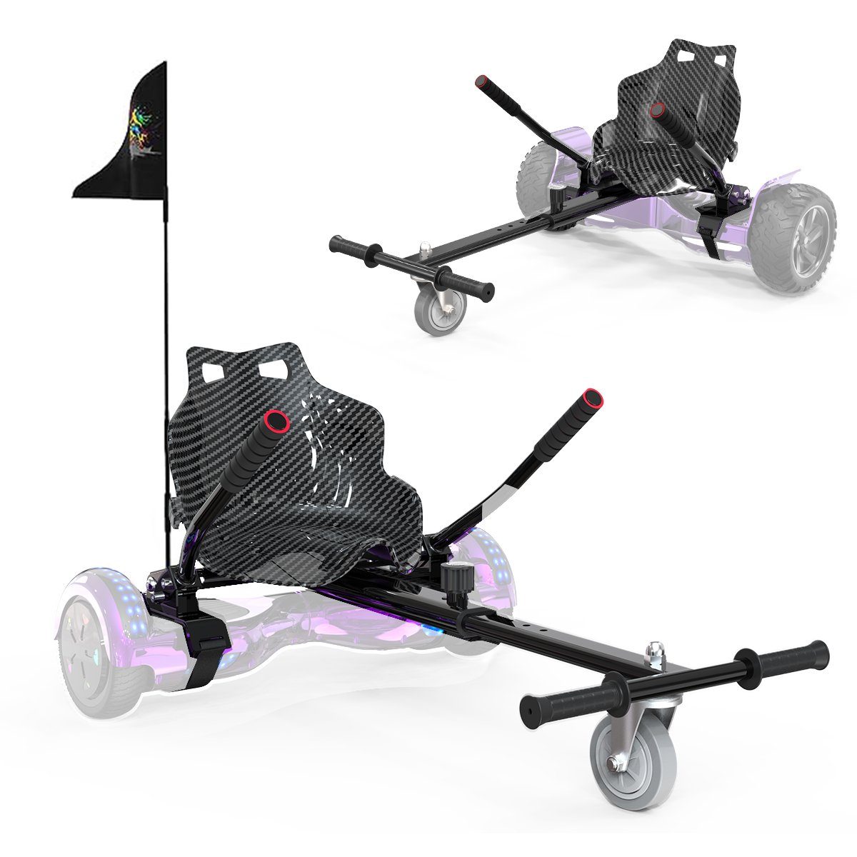 Balance Scooter Kart Sitz für 6,5"-10" Hoverboards, Go-Kart Zubehör für Balance Scooter