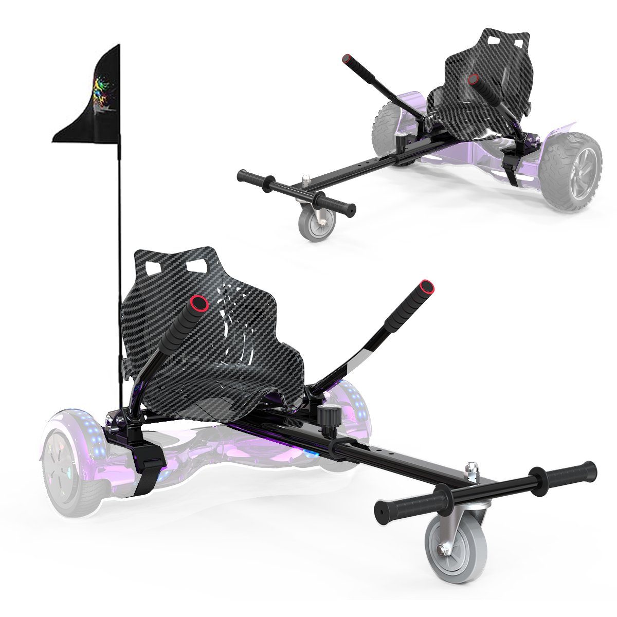 Clanmacy Balance Scooter Kart Hoverboard Sitz Sitzscooter für 6,5, 8,5 und  10 Zoll Hoverboards