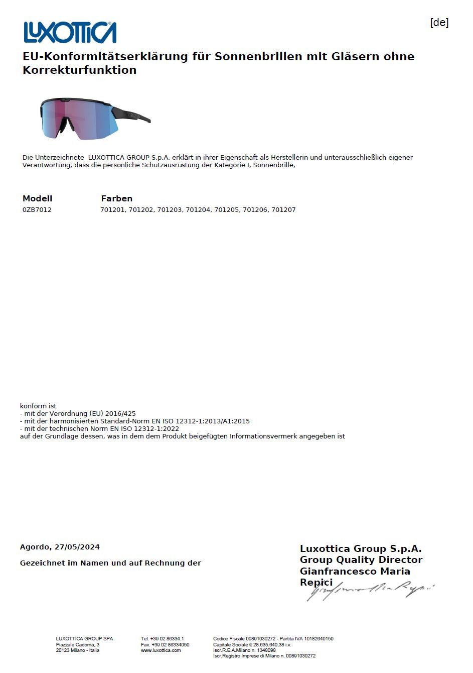 Bliz Sportbrille