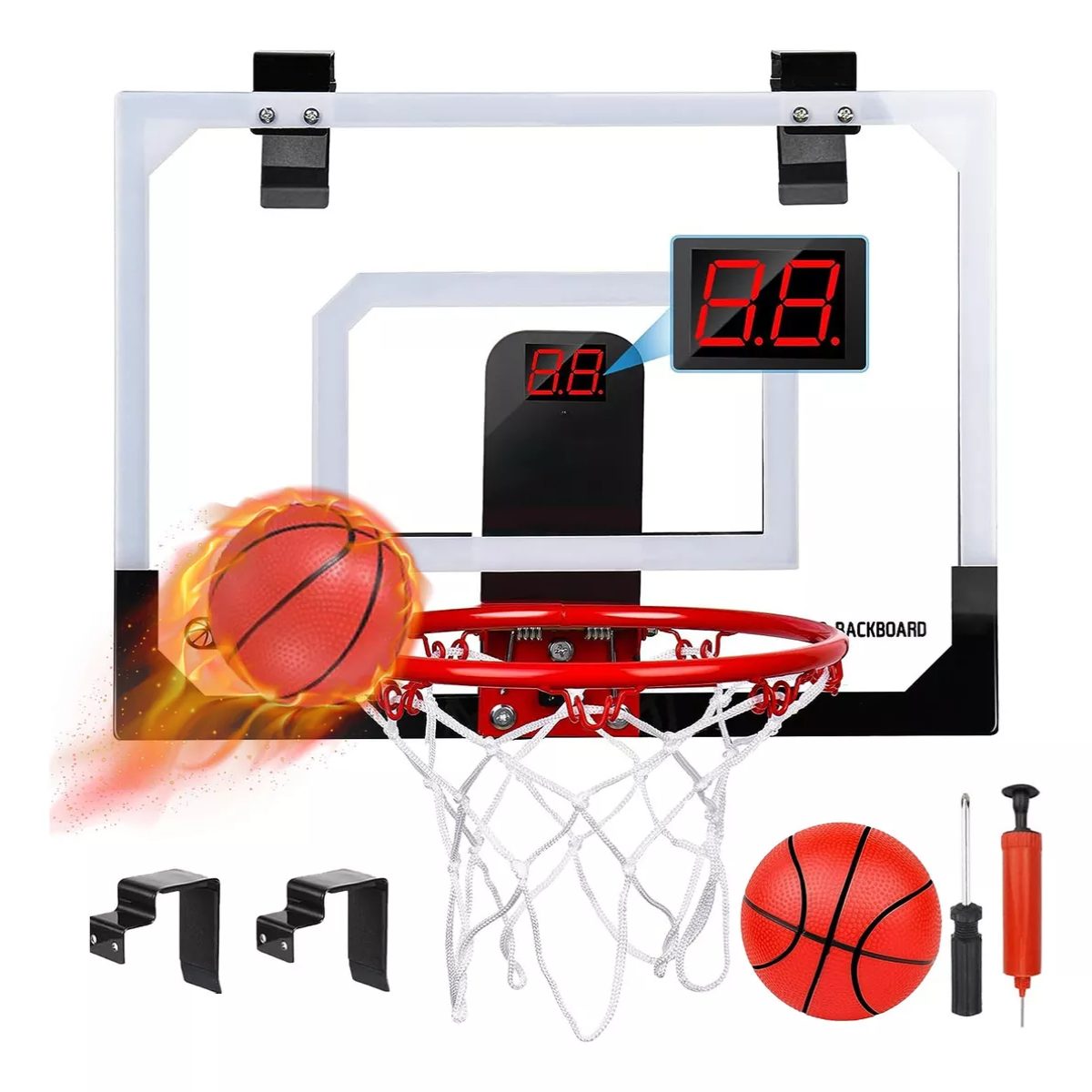 Basketballkorb Mini-Basketballkorb mit elektronischem Zähler Hängend höhenverstellbar