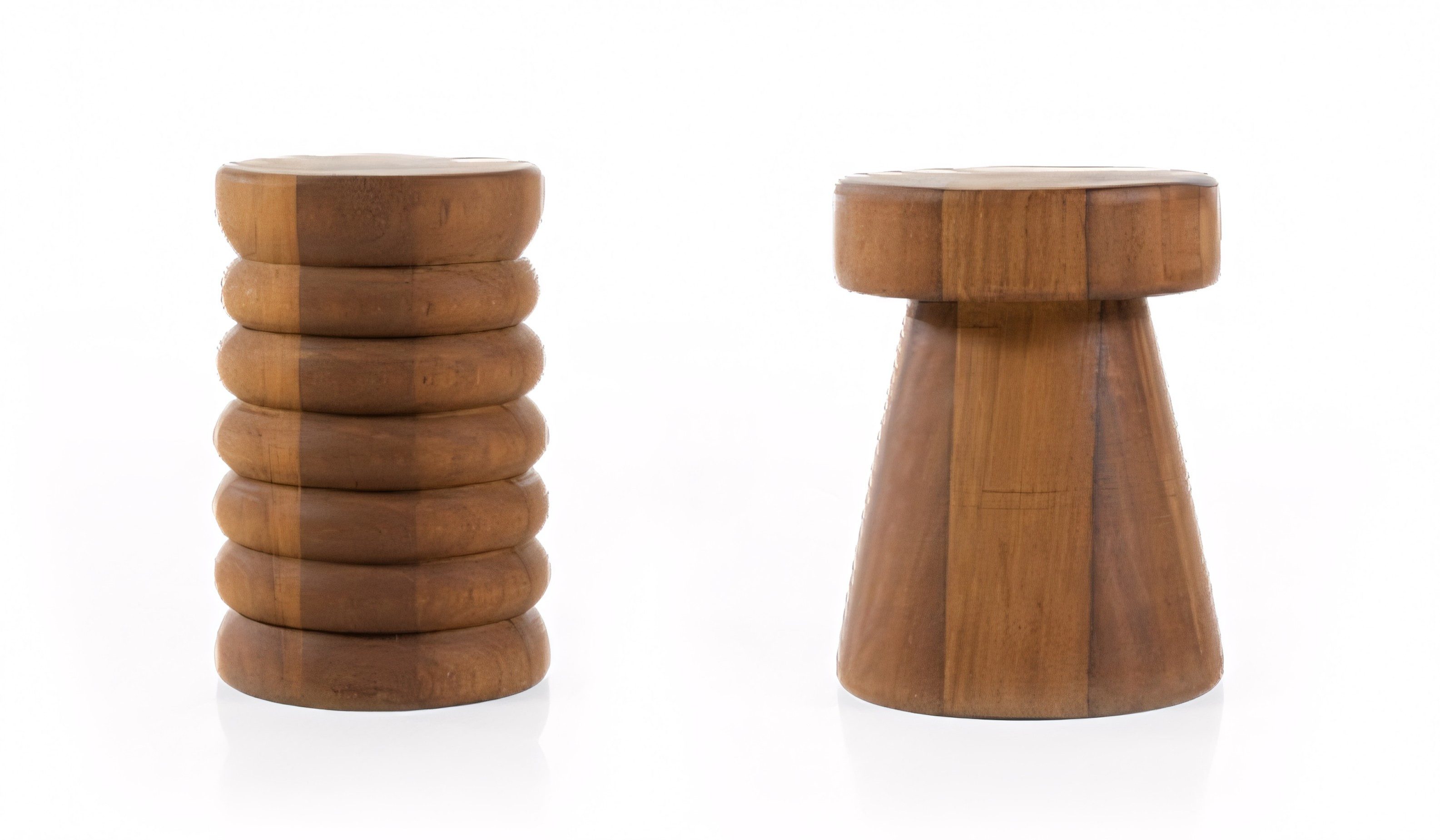 Xlmoebel Beistelltisch XLMOEBEL Beistelltisch aus Holz in modernem Design, runde Form (2-teilig, 2-St., Beistelltisch 1; Beistelltisch 2), Made in Europa