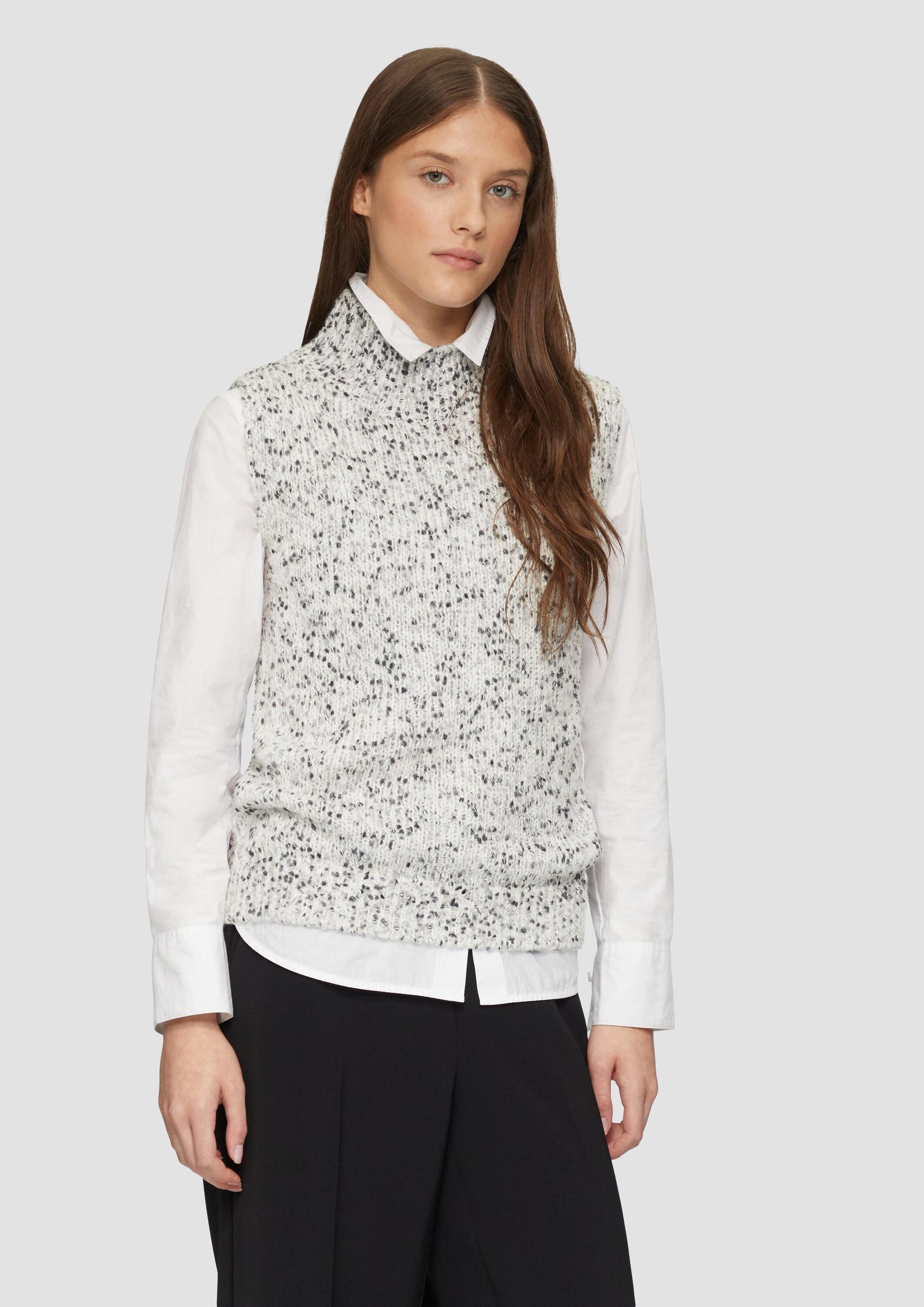 s.Oliver Rundhalspullover Strickpullunder Melierter Pullunder mit günstig online kaufen