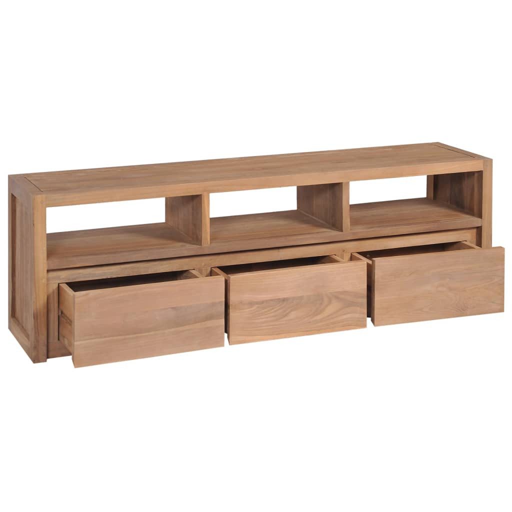 Tv-schrank Massivholz Teak Mit Natürlichem Finish 120ã30ã40 Cm günstig online kaufen