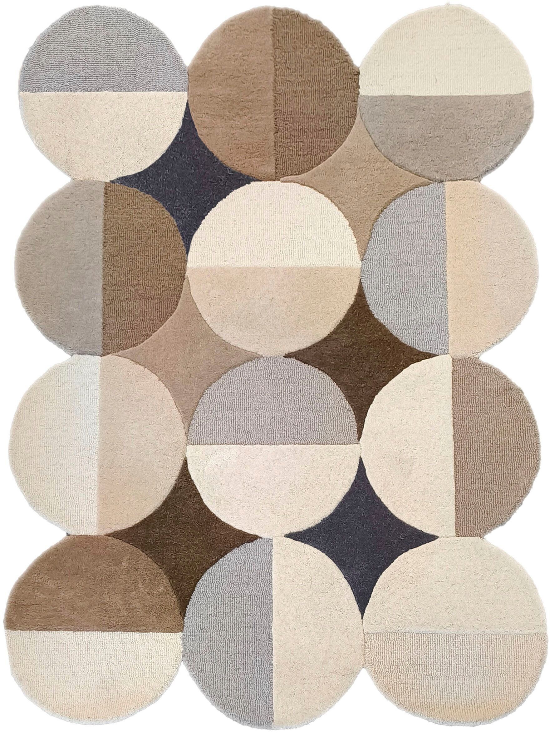 FLAIR RUGS Wollteppich Mia Ellipse, rechteckig, Höhe: 12 mm, mit gebogenem Zuschnitt – Bild 2 von 5