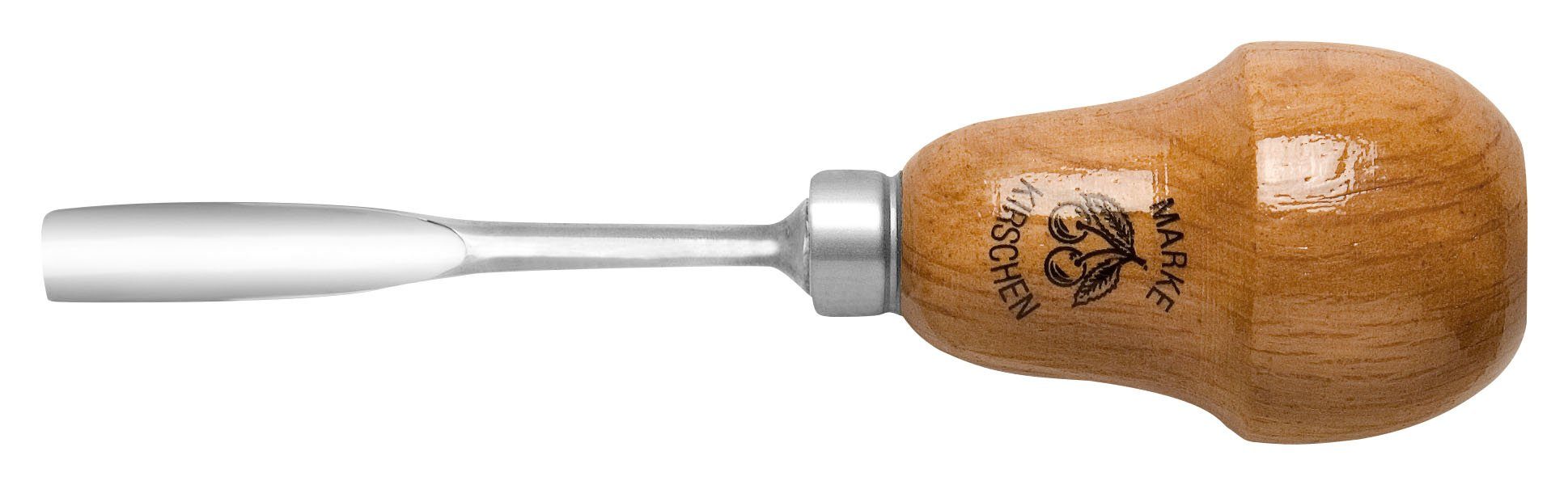 Kirschen Stechbeitel - Kerbschnitzbeitel 2mm & Stich 10, KIRSCHEN gekröpft mit tiefer Birnenheft Höhlung