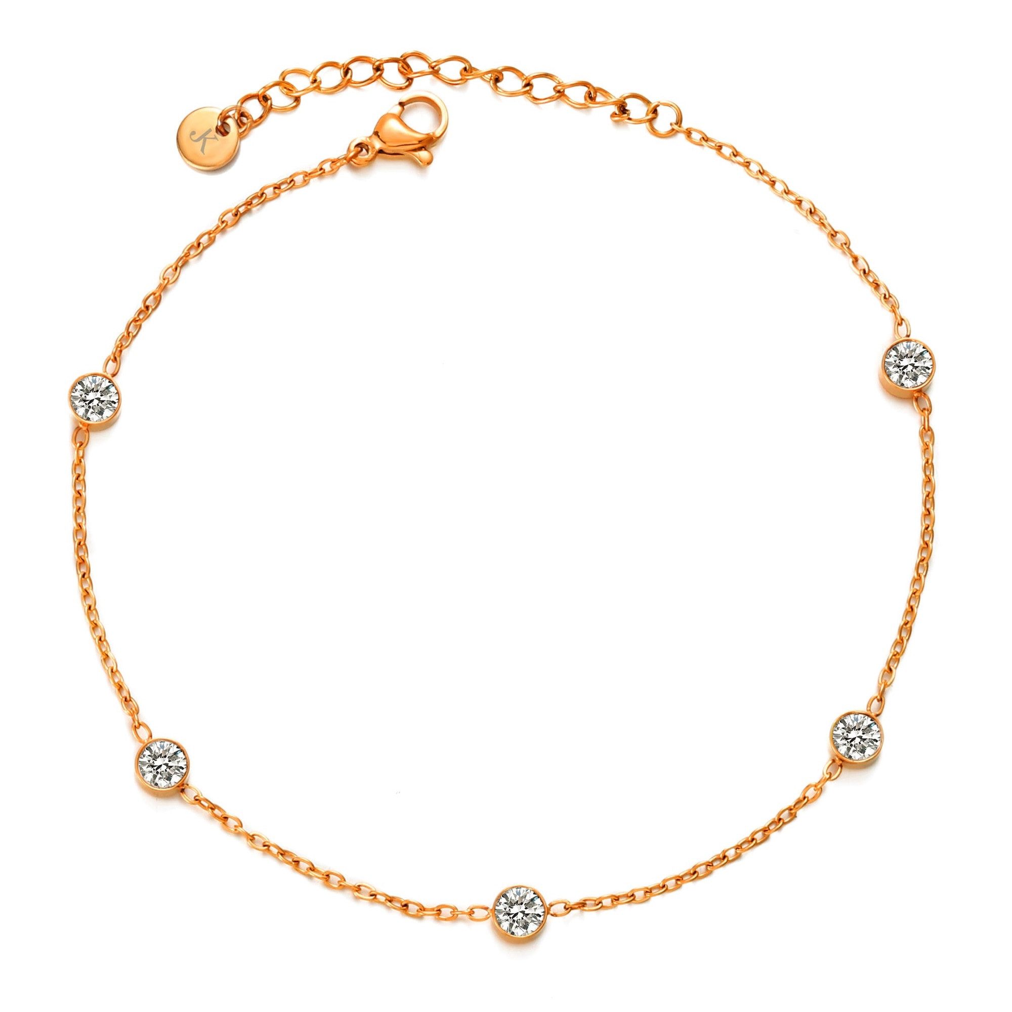 Kim Johanson Fußkette Gina (1-tlg), mit Zirkonia aus Edelstahl