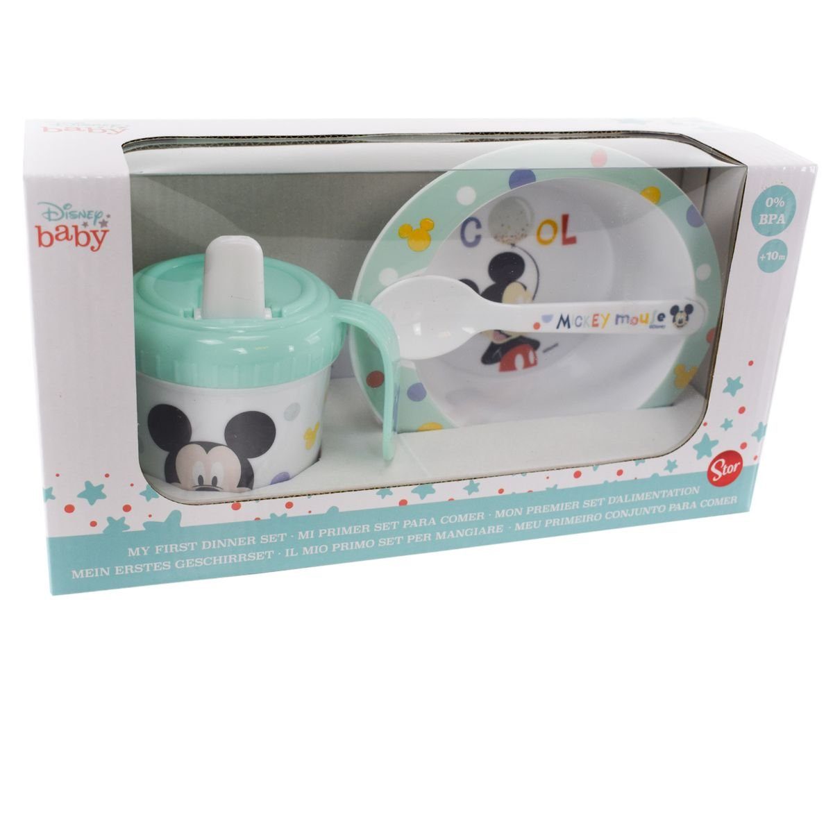 Stor Kindergeschirr-Set Kindergeschirr Disney Motiv Baby mit für Minnie (3-tlg), Mickey Trinklernbecher & / Mikrowellen Kunststoff, 1 Personen, geeignet