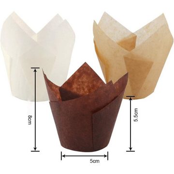 Caterize Muffinform 150 Stück Backförmchen aus Papier Tulpe Muffin Fälle Cupcake Liner