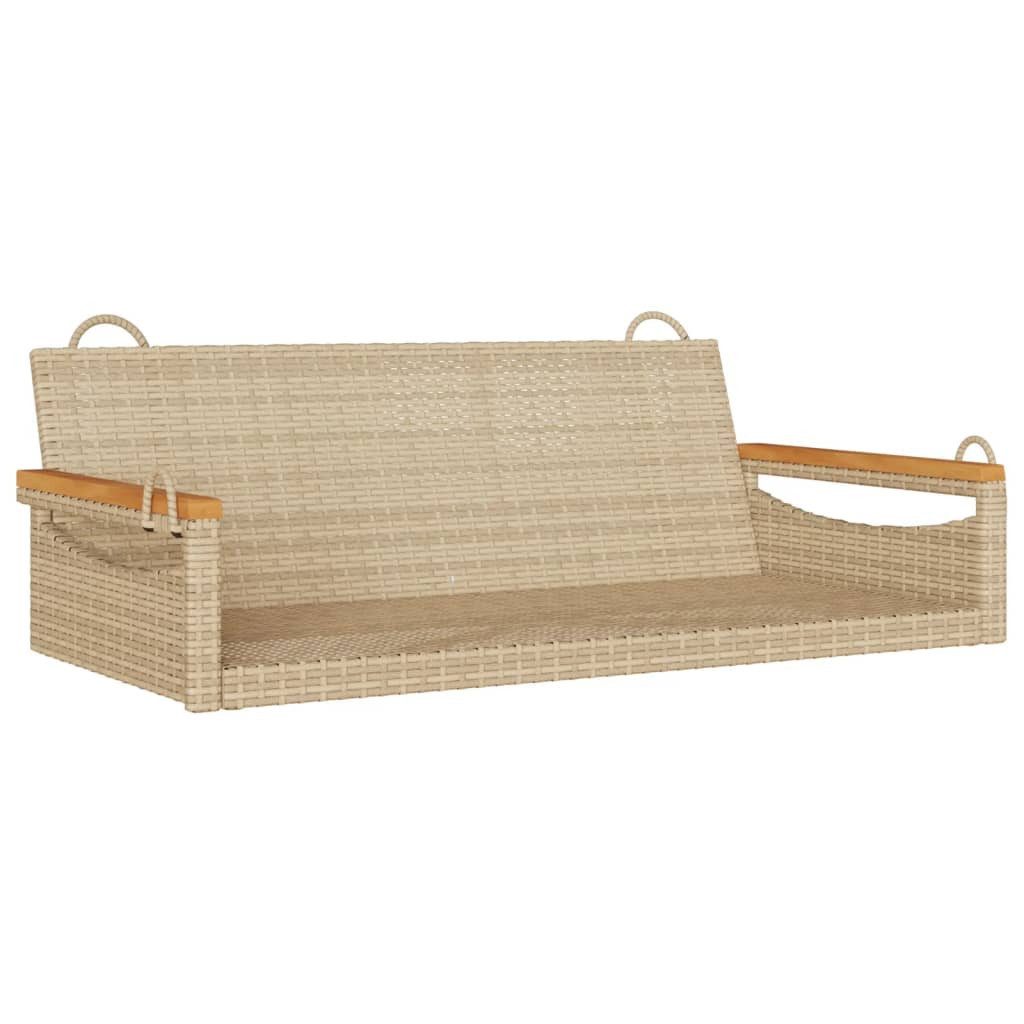 vidaXL Gartenbank Hängebank Beige 109x62x40 cm Poly Rattan (1-St)