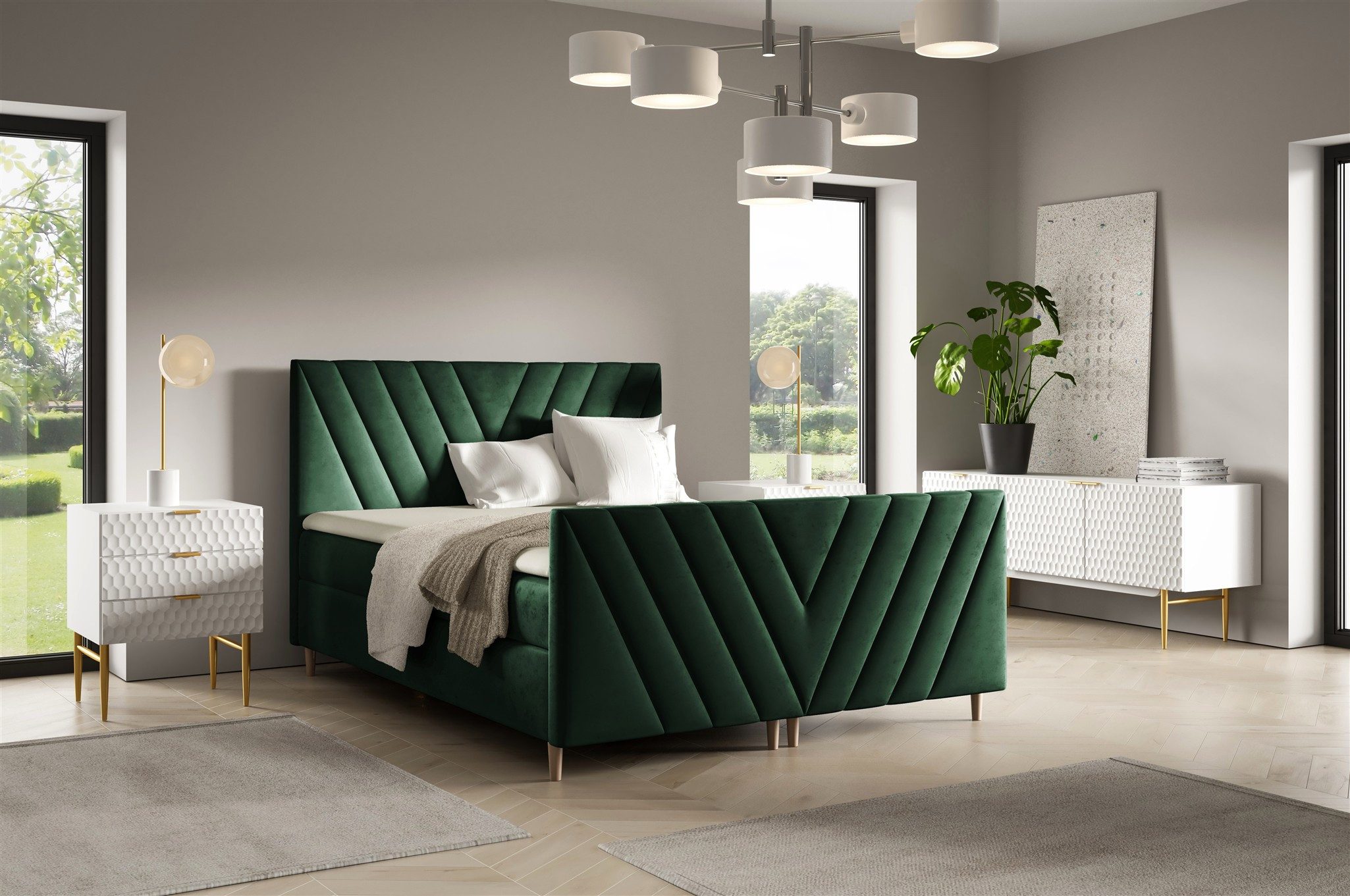 Fun Möbel Boxbett Bett Schlafzimmerbett FUN IZABEL in Stoff Fresh (inkl Kaltschaum-Topper, inkl. Bonellfederkernmatratze), inkl. 2 x Bettkasten