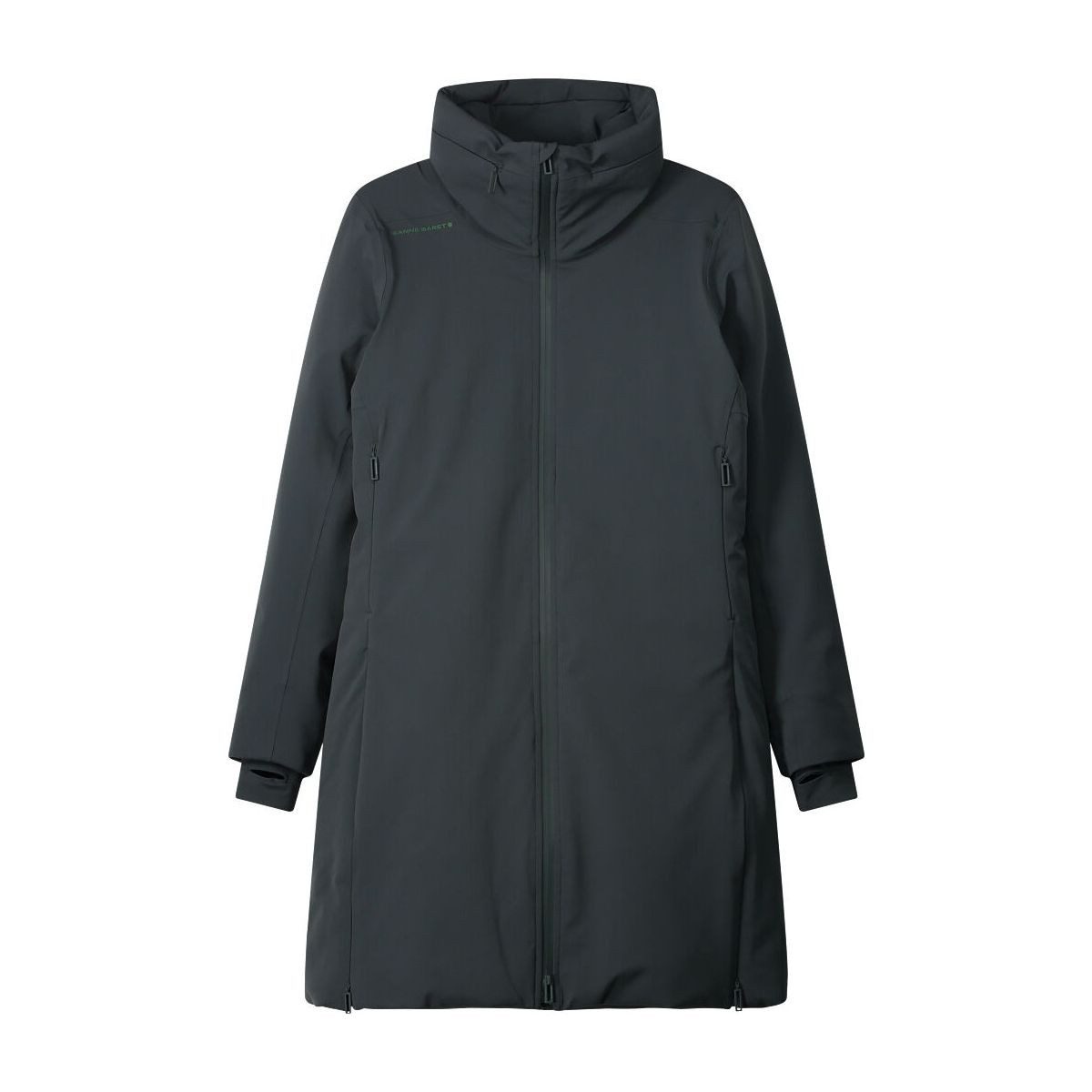 Jeanne Baret Outdoorjacke Samoa Coat FIX Hood Ein langer, gesteppter Mantel aus Stretchgewebe mit wasserdichter