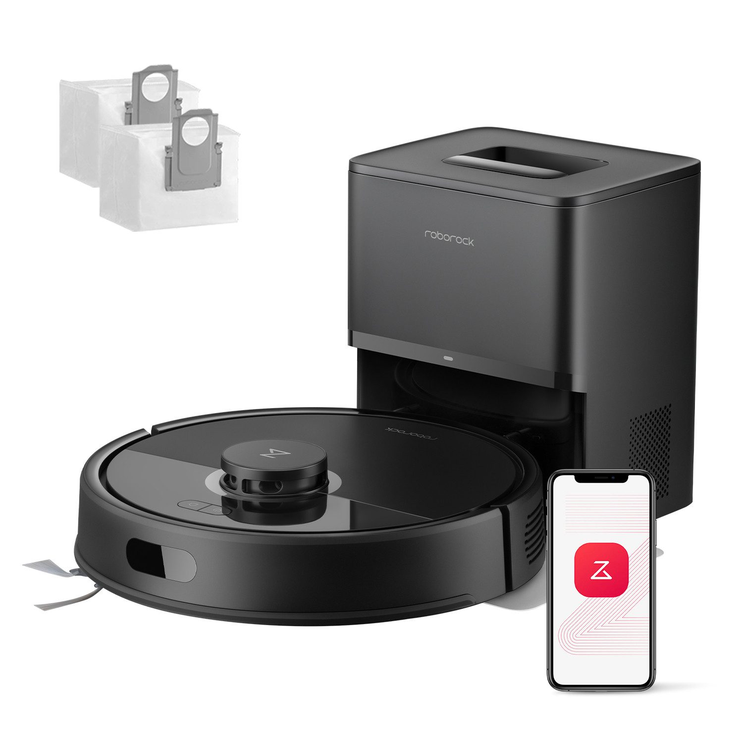 Roborock Saugroboter Q7 L5 Series Saugroboter, Dual Anti-Tangle System, Einstiegsleistung, Perfekt für Haustierbesitzer, 8000 Pa,Dual Anti-Tangle System,Präzise Navigation, App-Steuerung schwarz