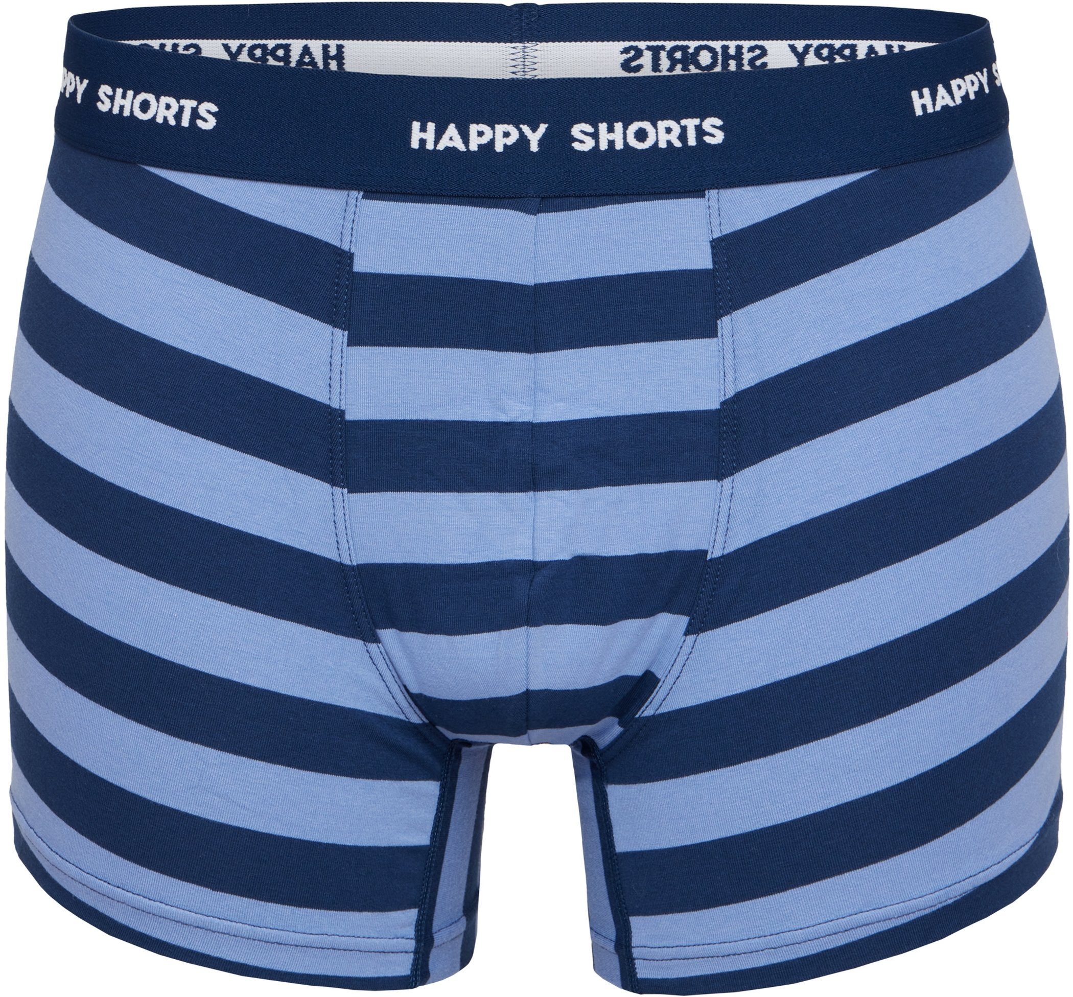 Trunk Blau Happy 2 Jersey Streifen Trunk Pant (1-St) HAPPY Shorts Boxershorts SHORTS Herren