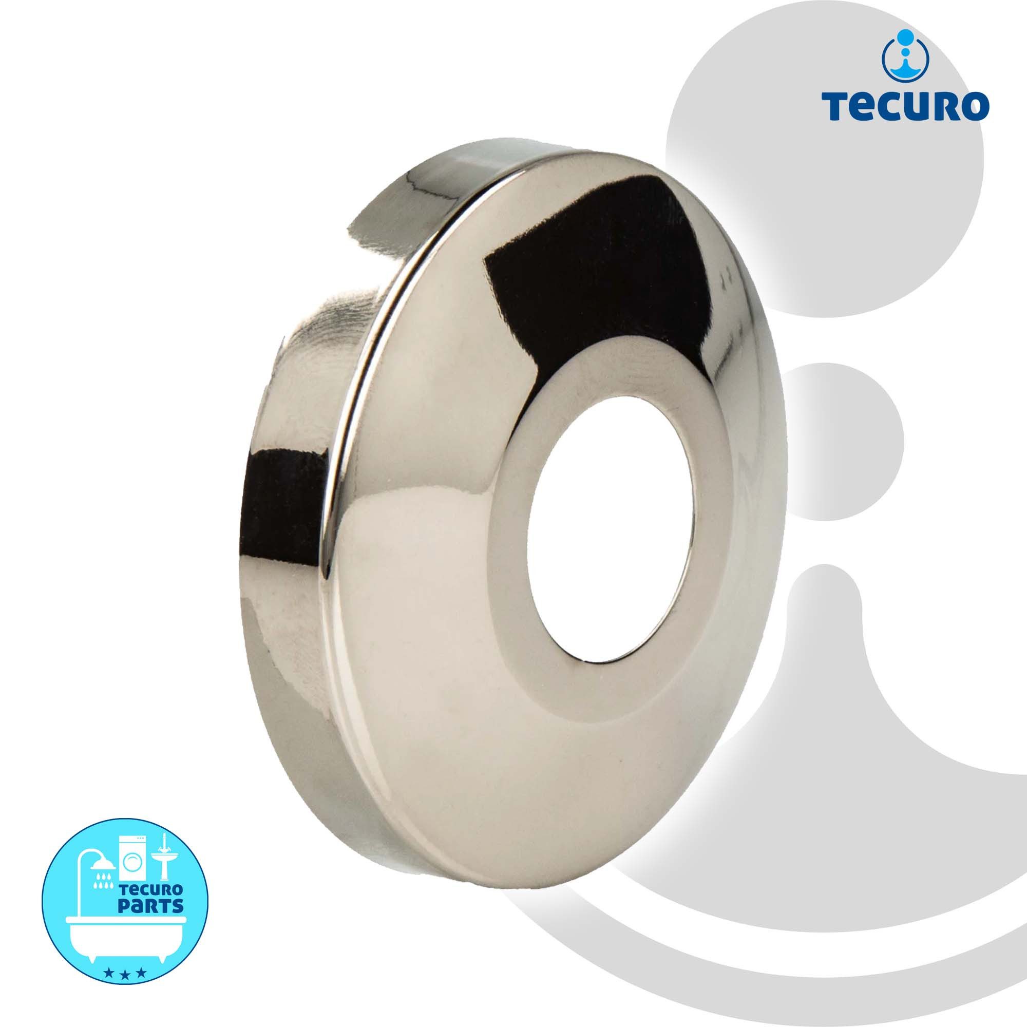 tecuro Badarmatur DESIGN-Hahnrosette (1/2) Ø 22 mm x Ø 61 mm x 15 mm - Edelmessing