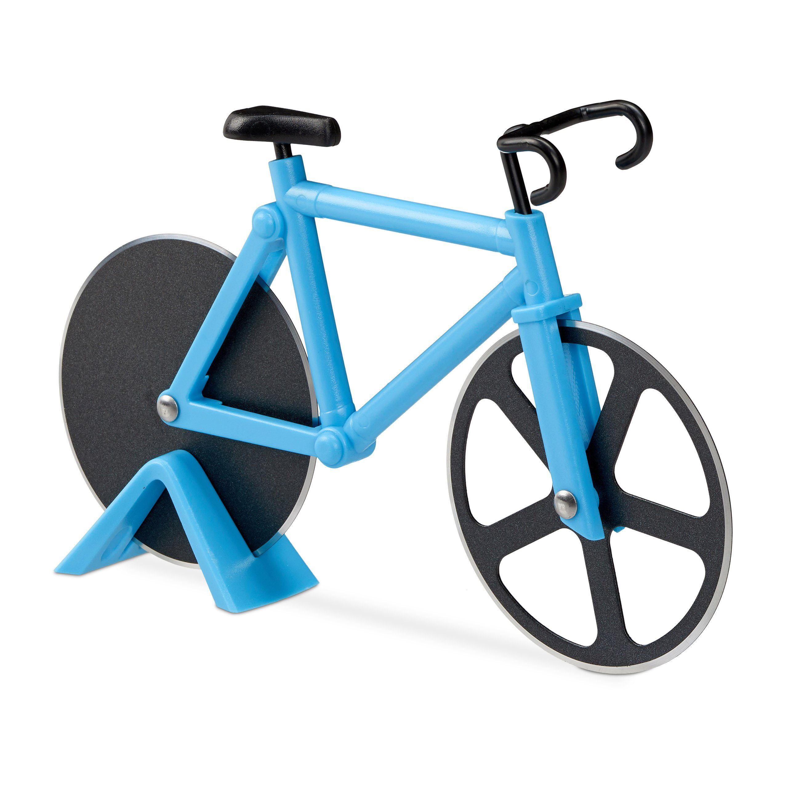 relaxdays Pizzaschneider Fahrrad Pizzaschneider, Blau