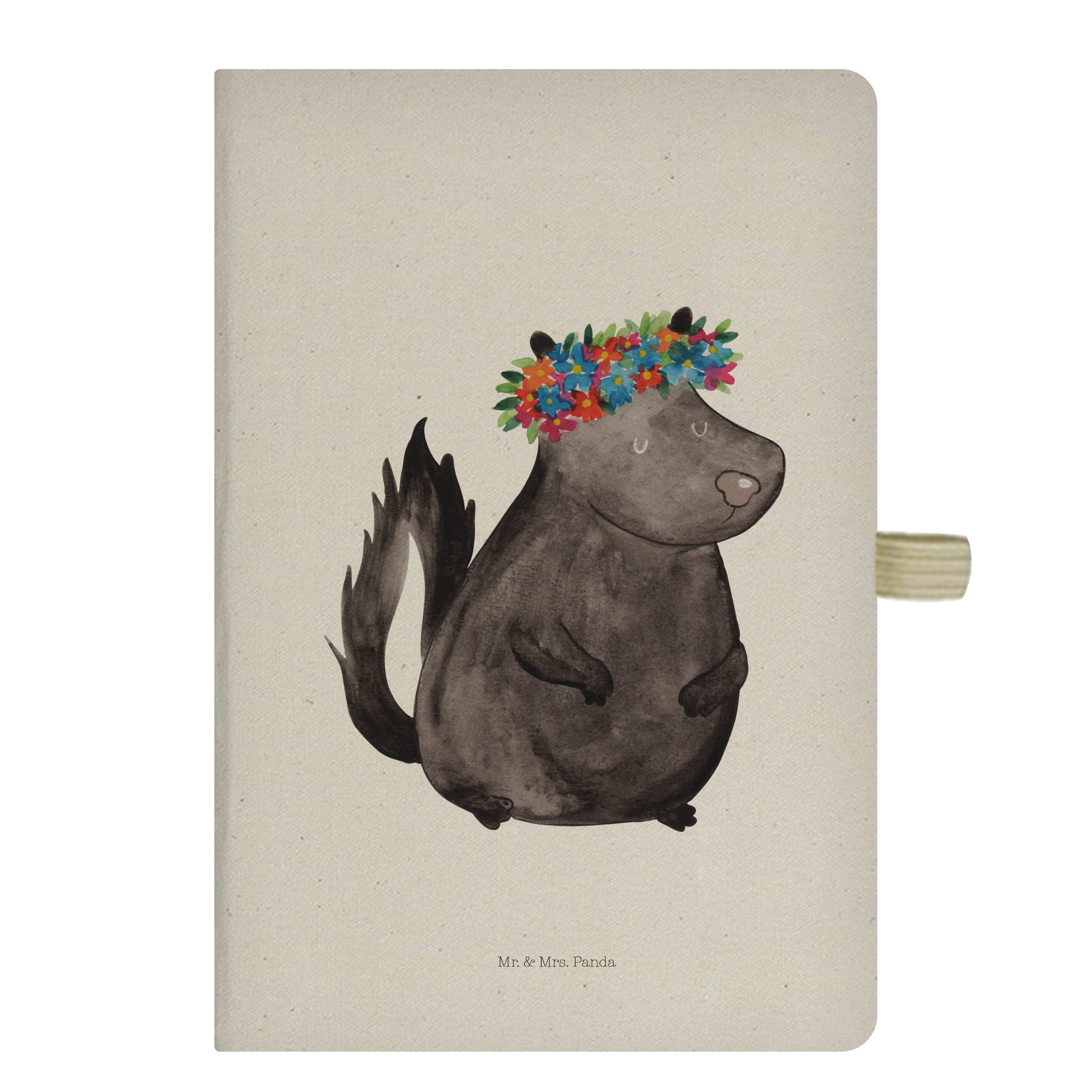 Mr. & Mrs. Panda Notizbuch Stinktier Blumenmaedchen - Transparent - Geschenk, Schreibheft, Schre Mr. & Mrs. Panda