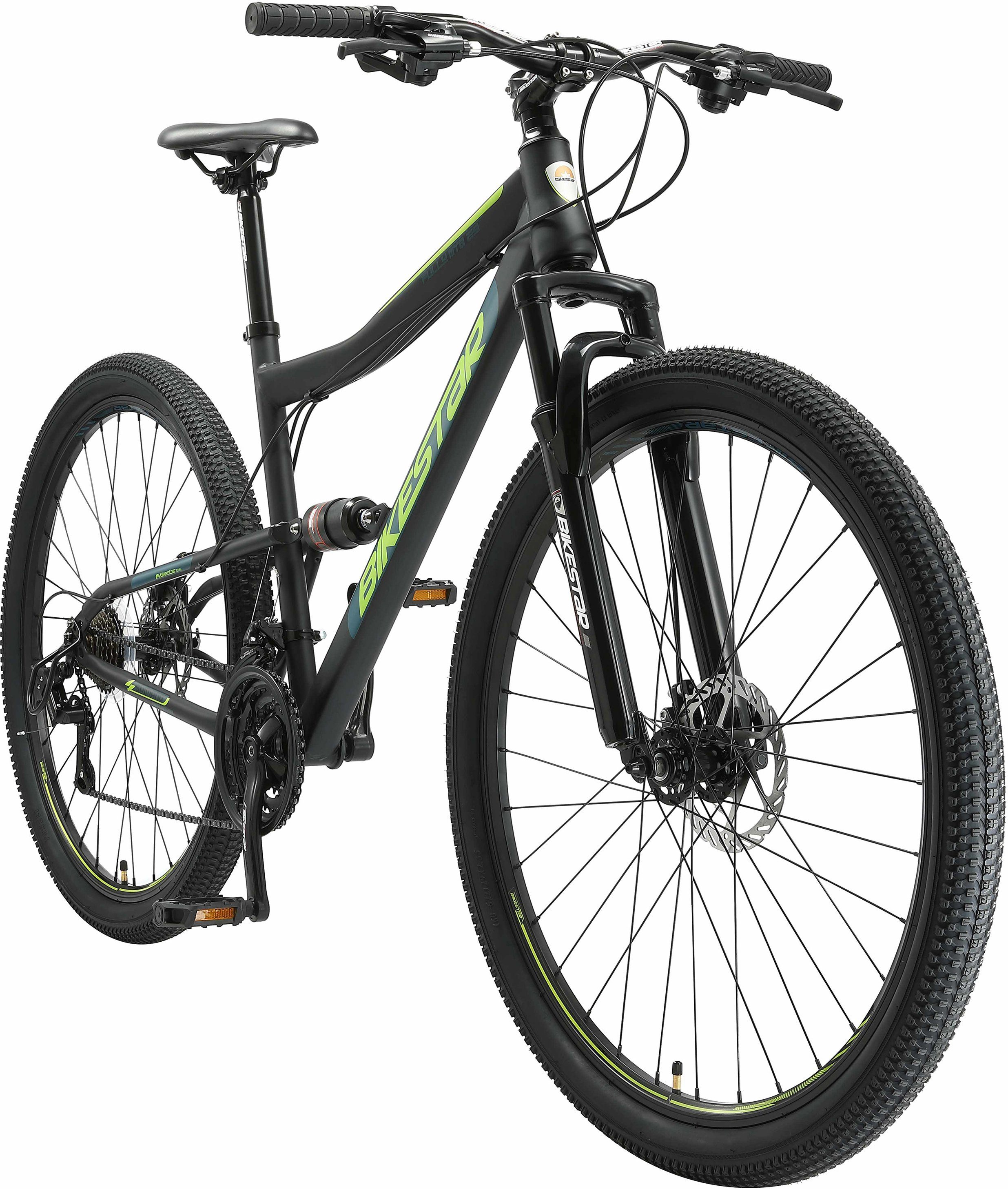 Bikestar Mountainbike, 21 Gang Shimano RD-TY300 Schaltwerk, Kettenschaltung, für Damen und Herren, Kettenschaltung