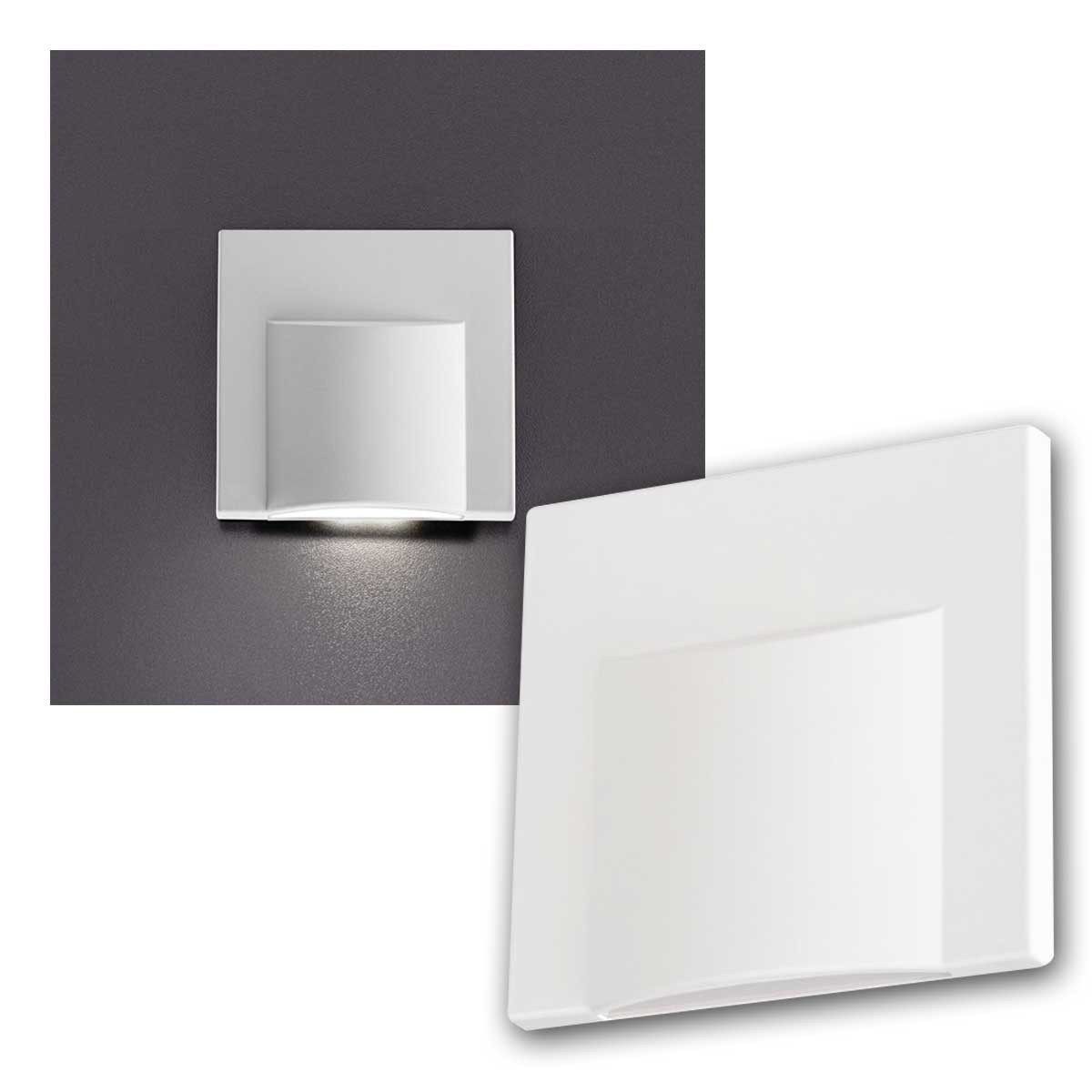 Kanlux LED Wandleuchte Stufenlicht ERINUS weiß, 15lm neutralweiß 12V 0,8W, neutralweiß