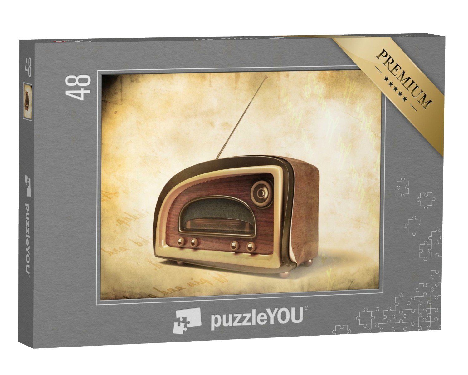 puzzleYOU Puzzle Radios im Retro-Stil, 48 Puzzleteile, puzzleYOU-Kollektionen Nostalgie