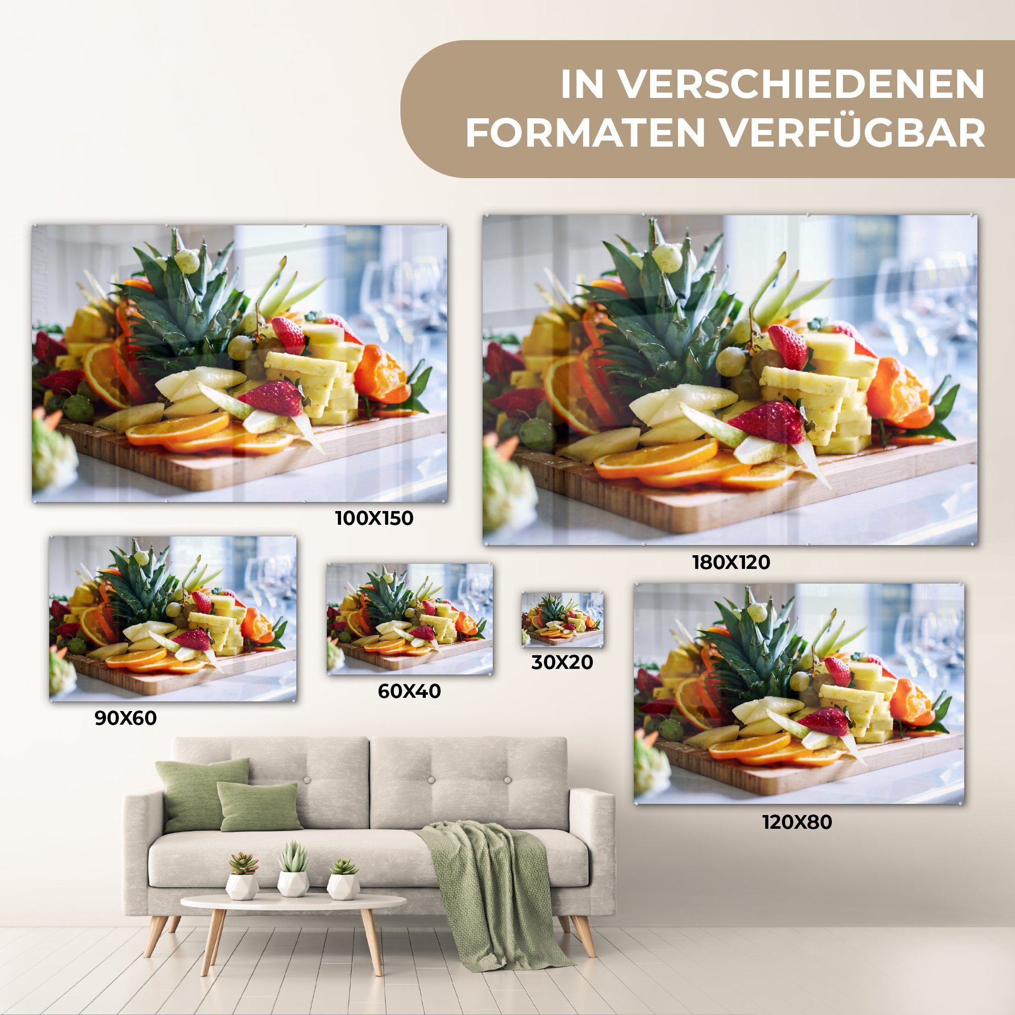 - (1 Schneidebrett Schlafzimmer - & MuchoWow Wohnzimmer Lebensmittel, Obst Acrylglasbilder St), Acrylglasbild