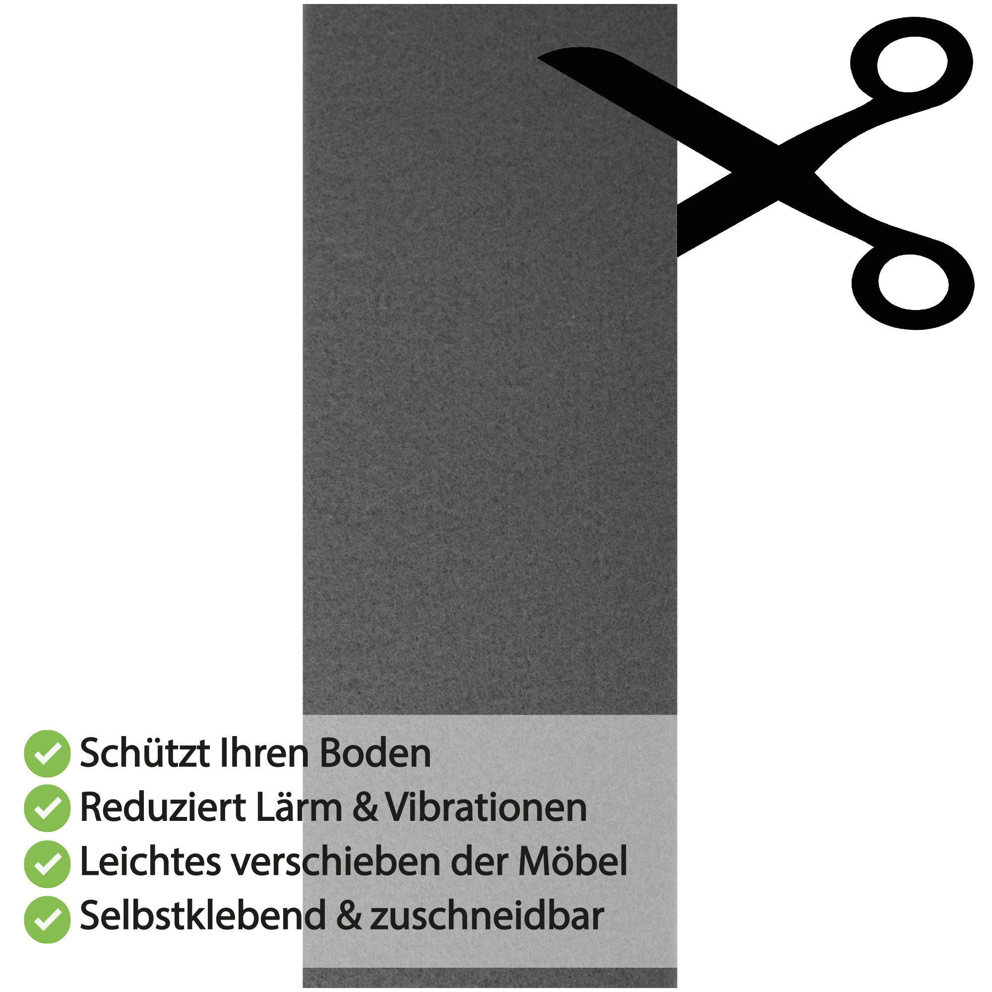 x zuschneidbare 0,4 x 9 selbstklebende Möbelfuß Bodenschutz FGZ-04879, und 25 Parkettschoner, Bodengleiter Anthrazit cm und Bestlivings Möbel- (1-St),