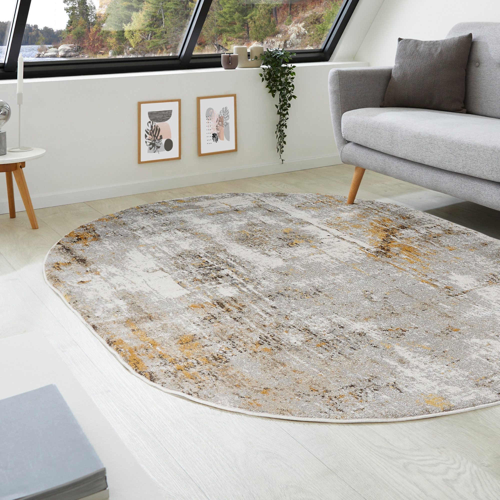 LUXOR living Teppich Montreal, oval, Höhe: 12 mm, Kurzflor, modernes Design, Wohnzimmer, Schlafzimmer