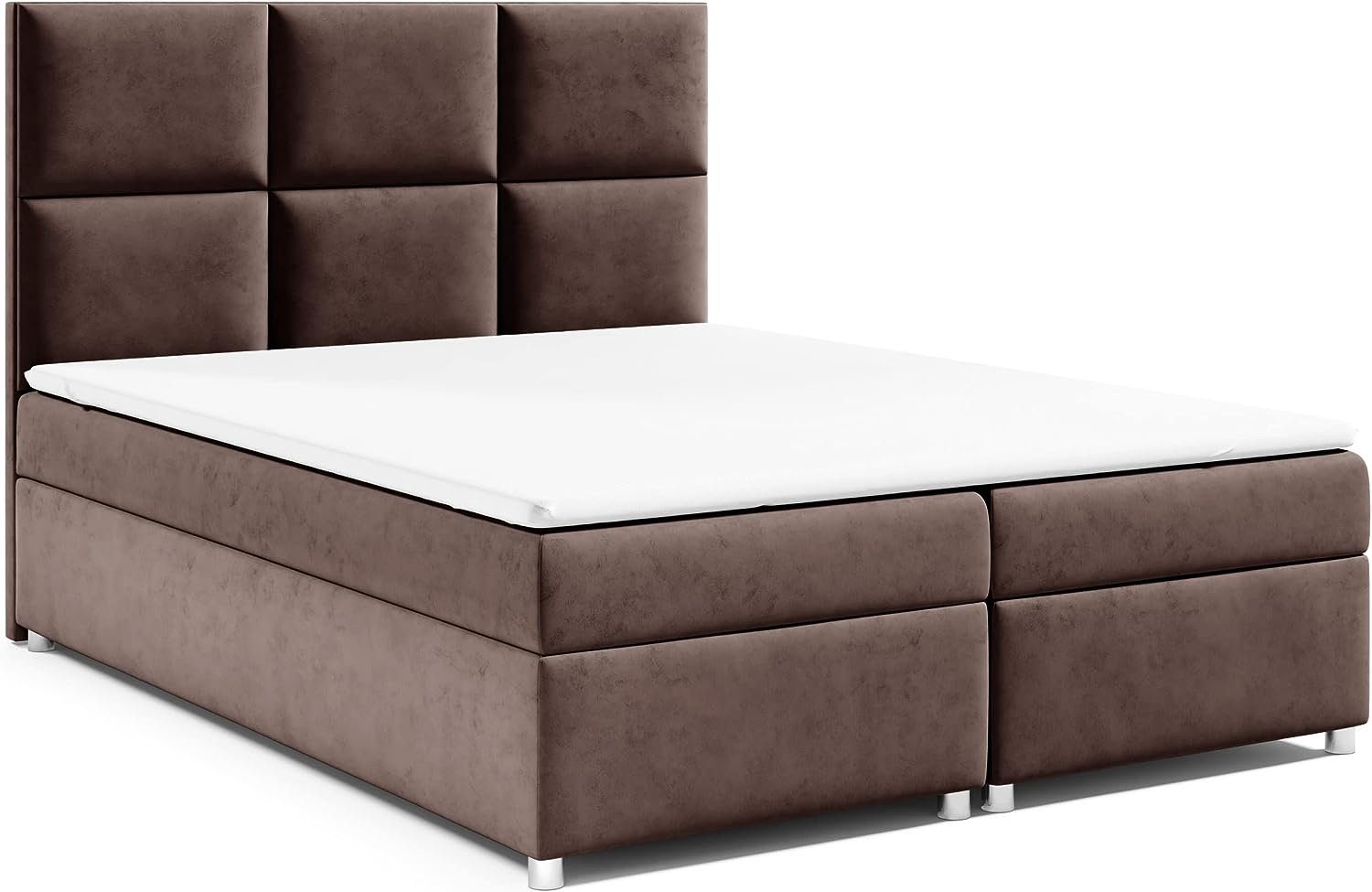 Best for Home Boxspringbett Trinity K13, mit Bettkasten und Topper Braun