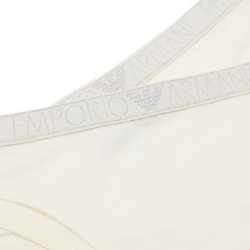 Emporio Armani Brasilslip Brazilian Brief Stretch Cotton (2-St., enthält 2 gleichfarbige, unifarbene Slips) mit umlaufenden Markenschriftzügen in metallischem Glanz