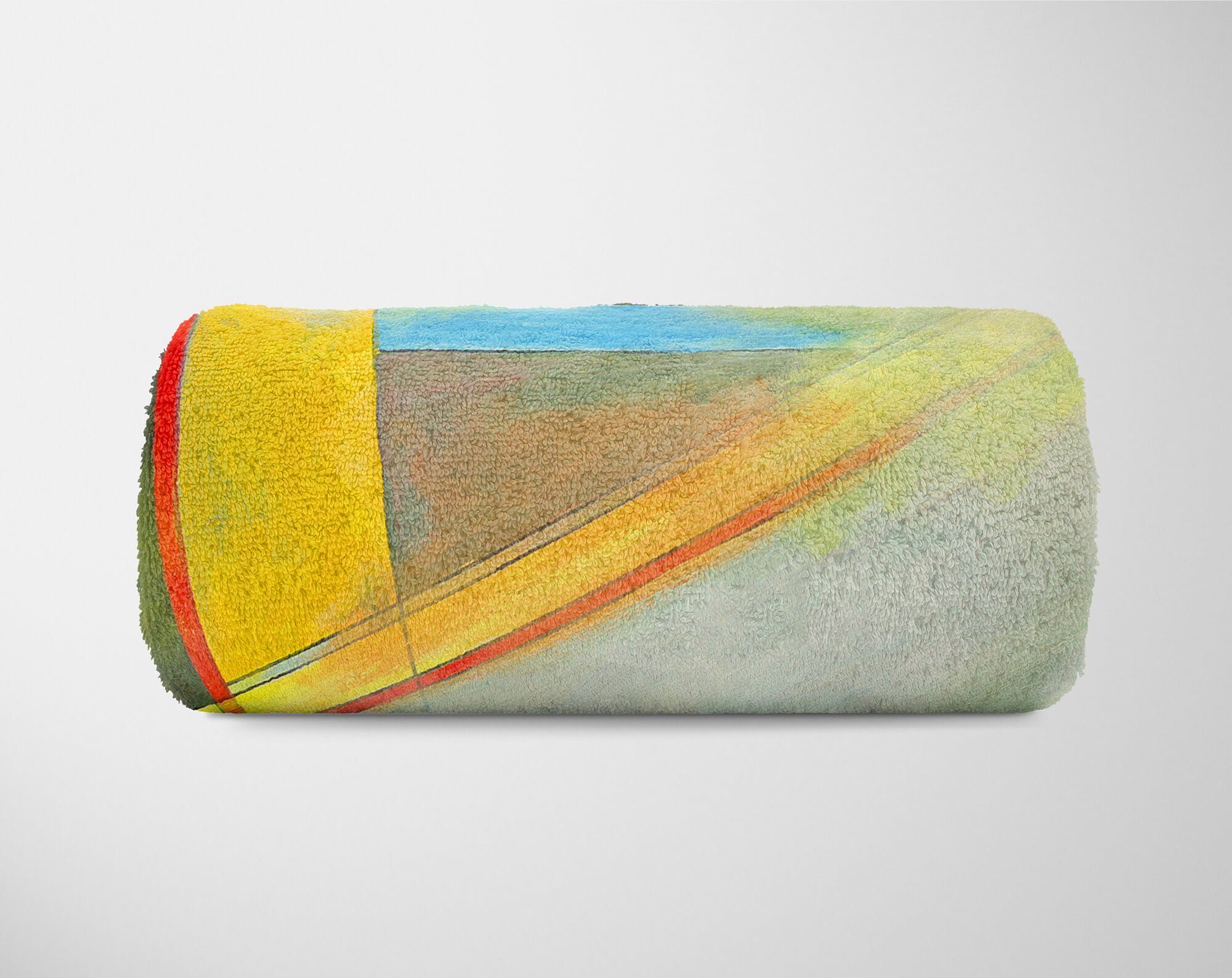 Sinus Art Handtuch Fotomotiv Handtücher Handtuch Strandhandtuch Saunatuch mit Baumwolle-Polyester-Mix Abstrakt Kuscheldecke (1-St), Farben Formen