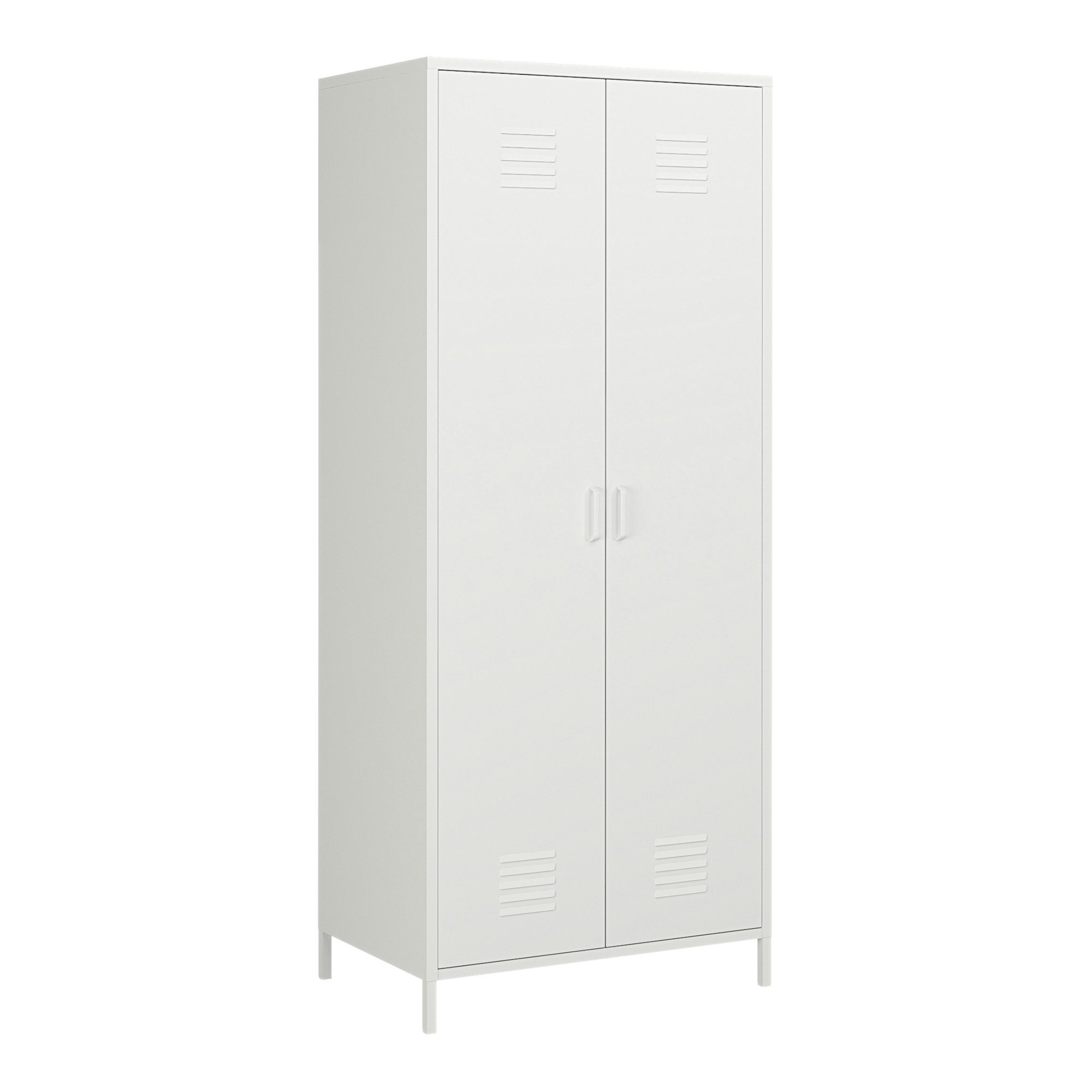 en.casa Kleiderschrank Garderobenschrank »Seinäjoki« 180x76x50 cm Stahl Weiß