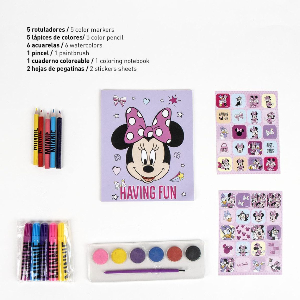 Disney Minnie Mouse Malpalette Ausmal-Rucksack Kreativer Kinderrucksack zum Selbstgestalten