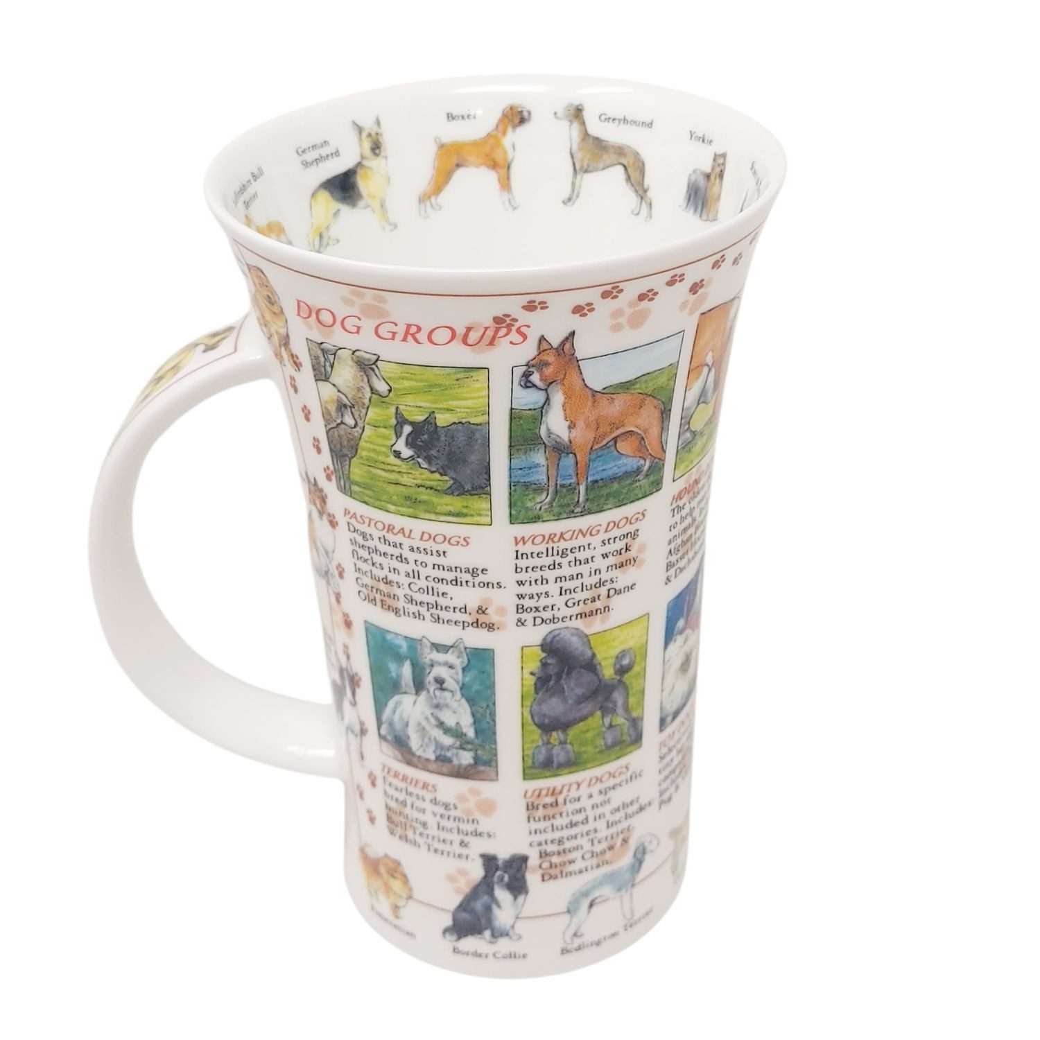 formano Tasse Dunoon Glencoe, Porzellan, Spülmaschinengeeignet, Weiß, Hunde, H: 15.5cm