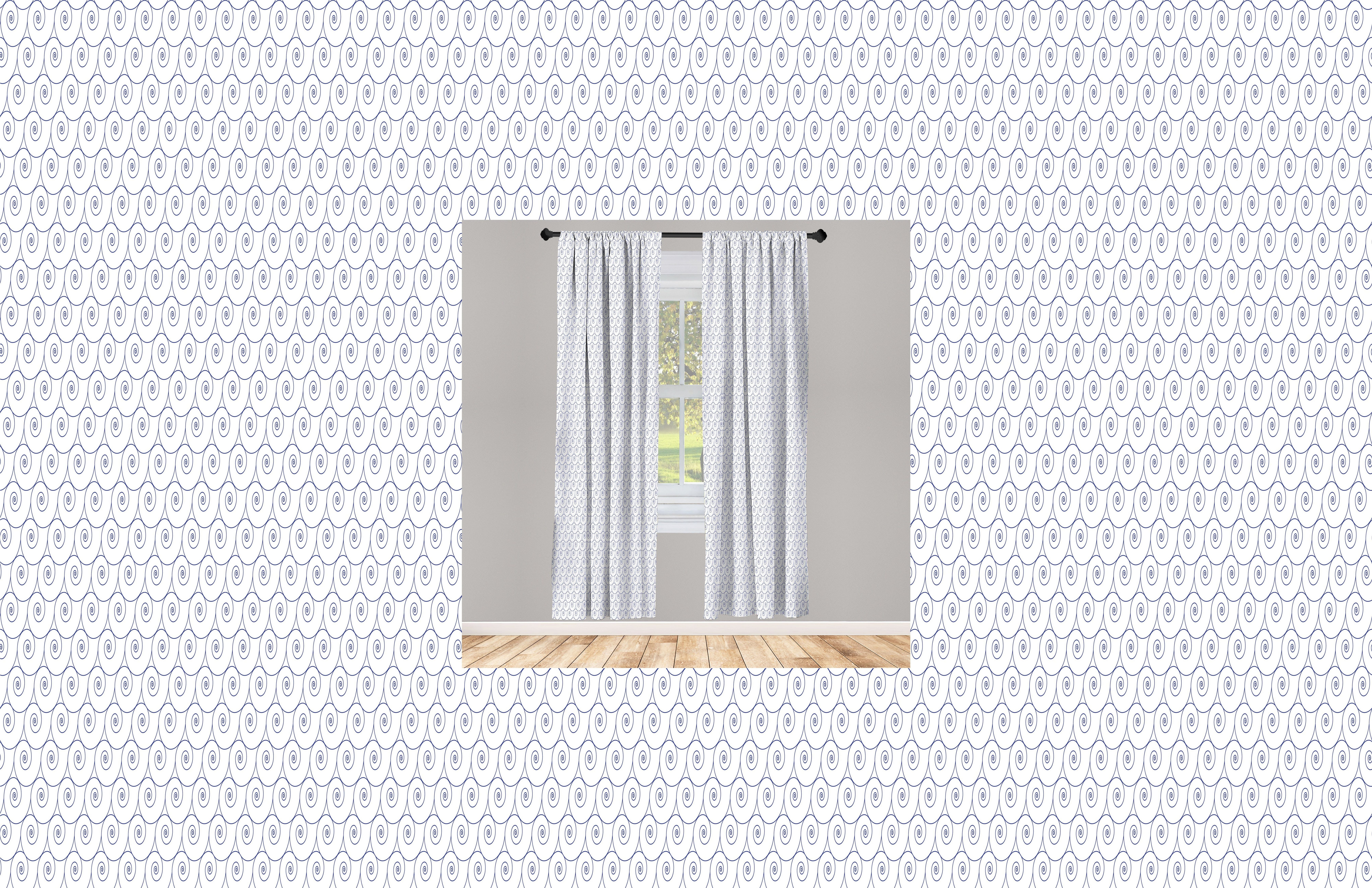 Gardine Vorhang für Wohnzimmer Schlafzimmer Dekor, Abakuhaus, Microfaser, Nautisch Nautilus Shell wie Wellen