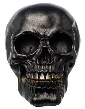 NO NAME Fantasy-Figur Gothic Totenkopf, glänzend, goldene Zähne, Skull, Gothic, Halloween, Sammlerfigur