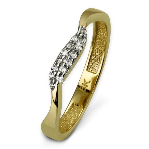 GoldDream Goldring »Ein moderner Echtgold-Ring Welle mit kleinen