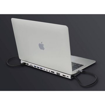 Renkforce Laptop-Dockingstation 15-in-1 USB-C® Notebook Dockingstation, integrierter Kartenleser, USB-C® Power Delivery
