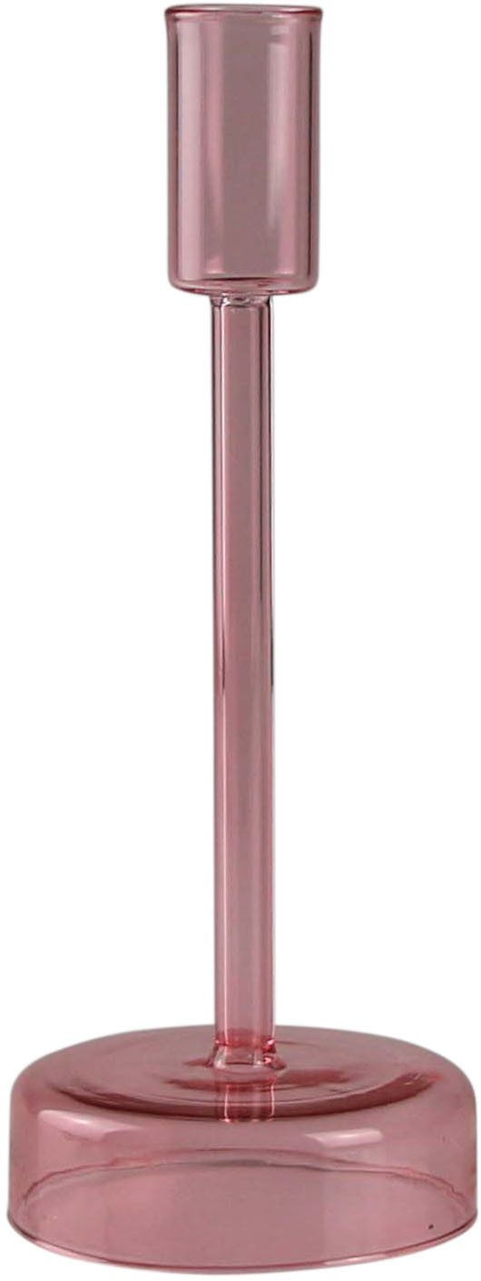 AM Design Kerzenständer aus roséfarbenem Glas, zeitlos und vielseitig einsetzbar