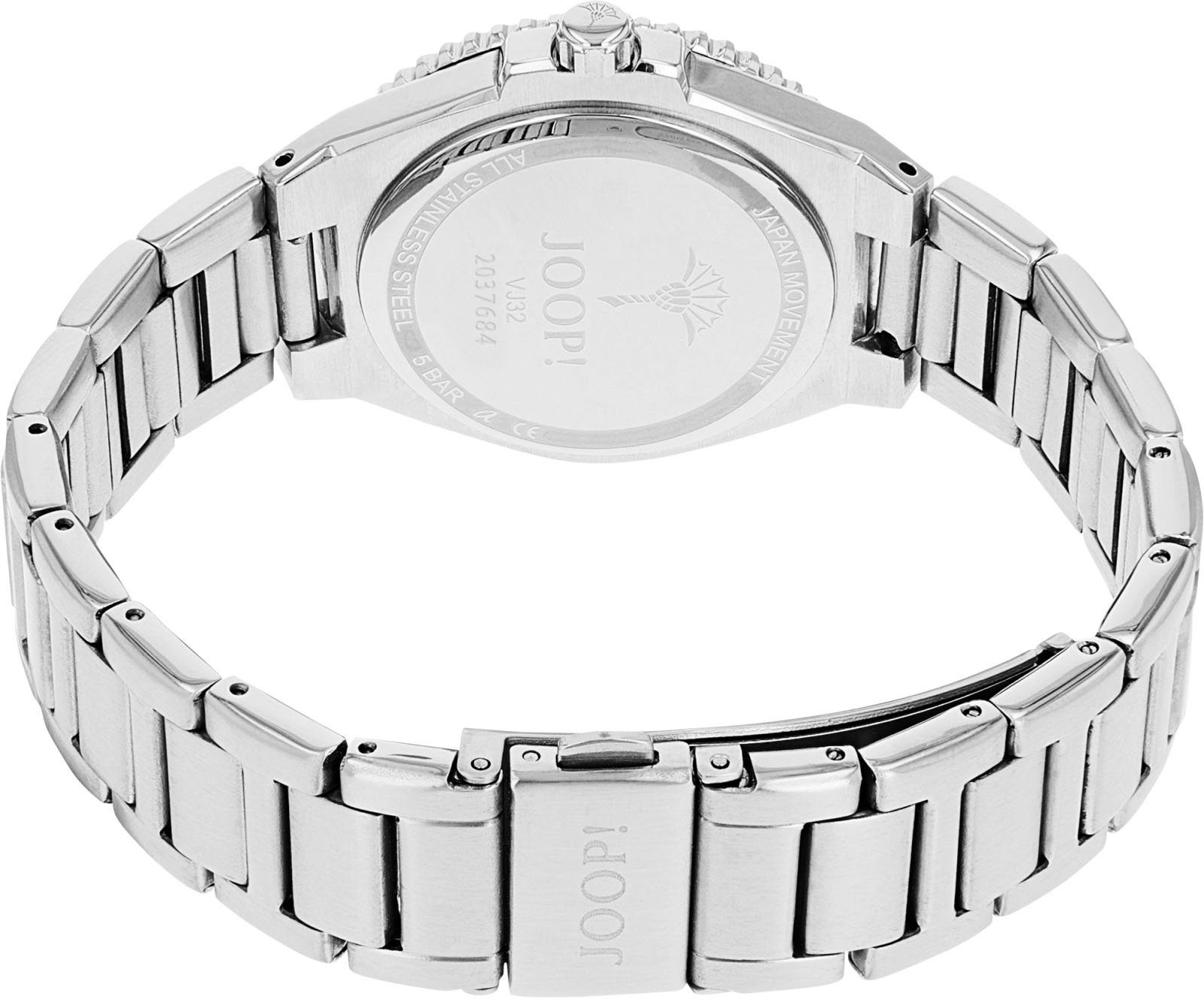 JOOP! Quarzuhr 2037684, Armbanduhr, Damenuhr, analog, Datum, Edelstahlarmband