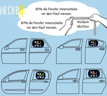 Sonnenschutz 2x Auto Sonnenblende mit 8 Saugnäpfen - Baby Tiere mit Mama, HECKBO