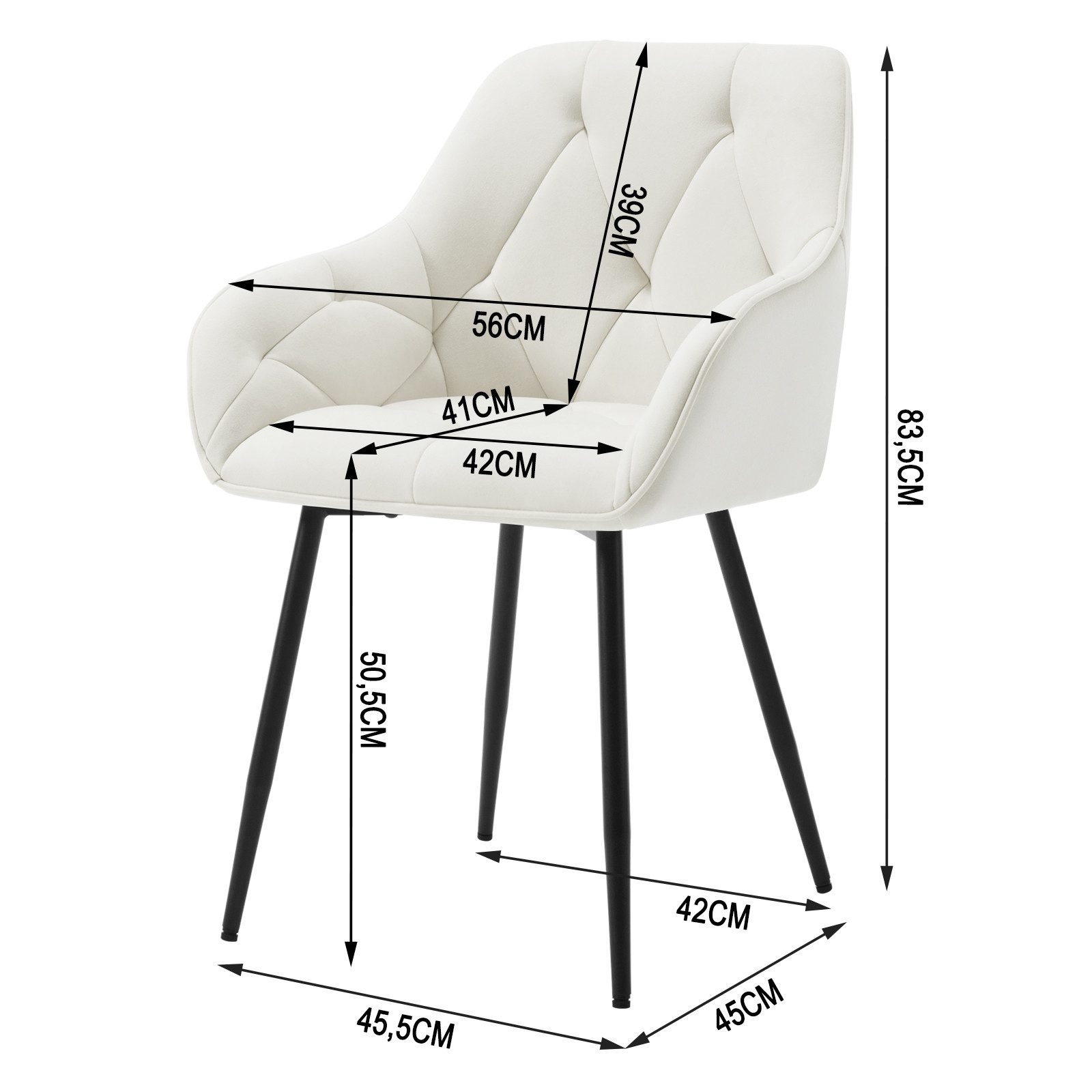 Woltu Polsterstuhl (Set, 2 St), Esszimmerstühle Ergonomisches Design Stuhl